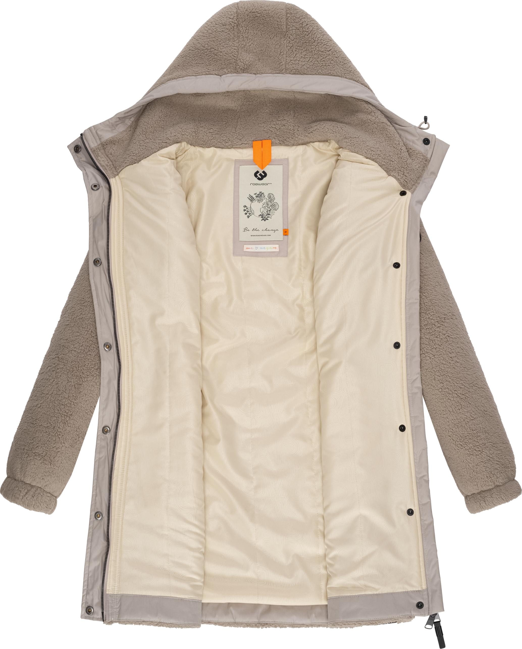 online bestellen Übergangsjacke und BAUR Outdoorjacke flauschige mit | Kapuze »Cousy«, Ragwear Teddyfell Kapuze, mit