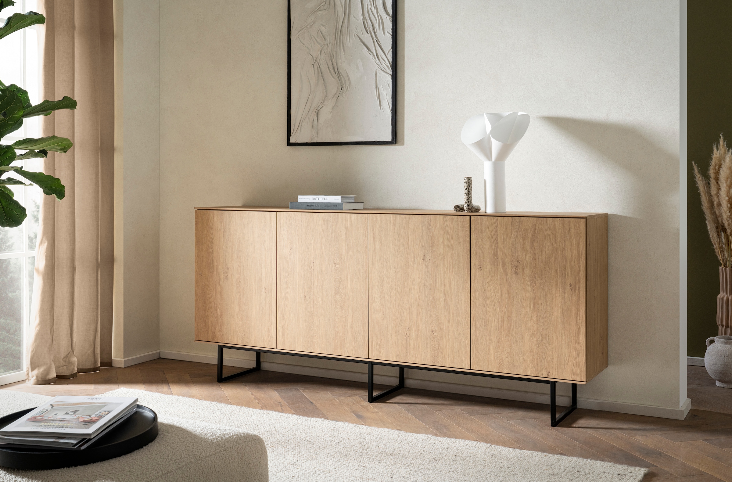 Home affaire Sideboard »Lund, moderner Schrank, Kommode mit Kufengestell«, ausreichend Stauraum, vielseitig einsetzbar, 200 cm breit