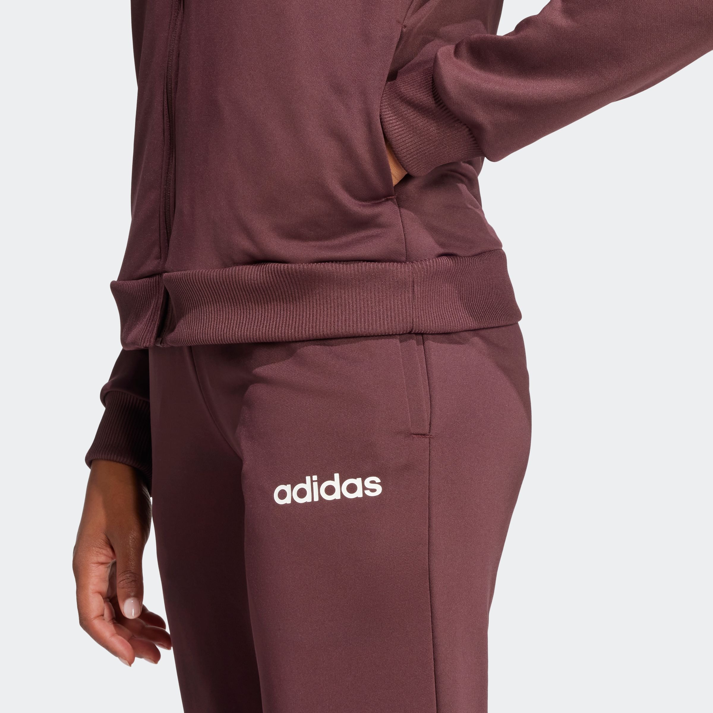 adidas Sportswear Trainingsanzug »W LINEAR TS«, (2 tlg.), Trainingsjacke mit Kapuze, Tracksuit