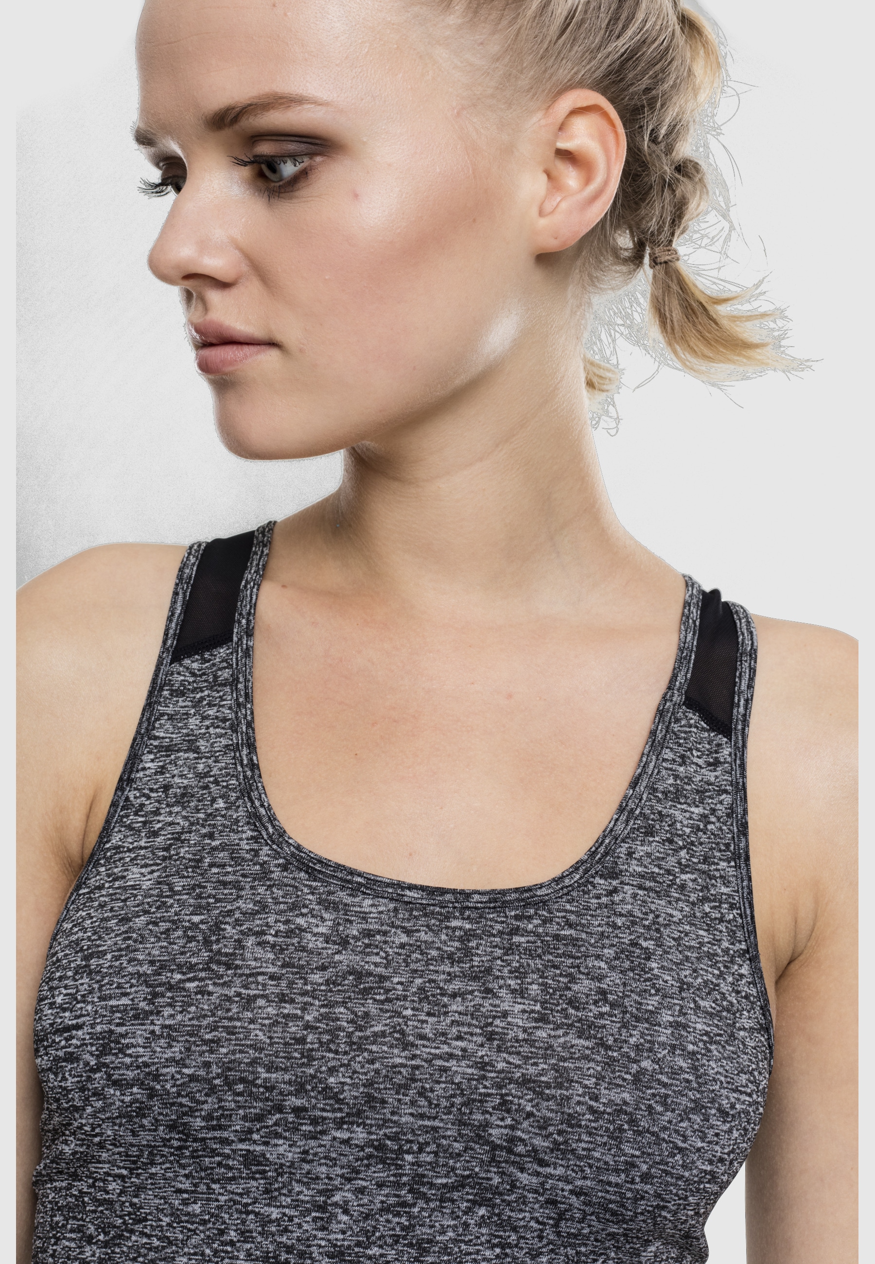 URBAN CLASSICS Tanktop »Urban Classics Damen Ladies Active Melange Trainings Top« 1 Stk.