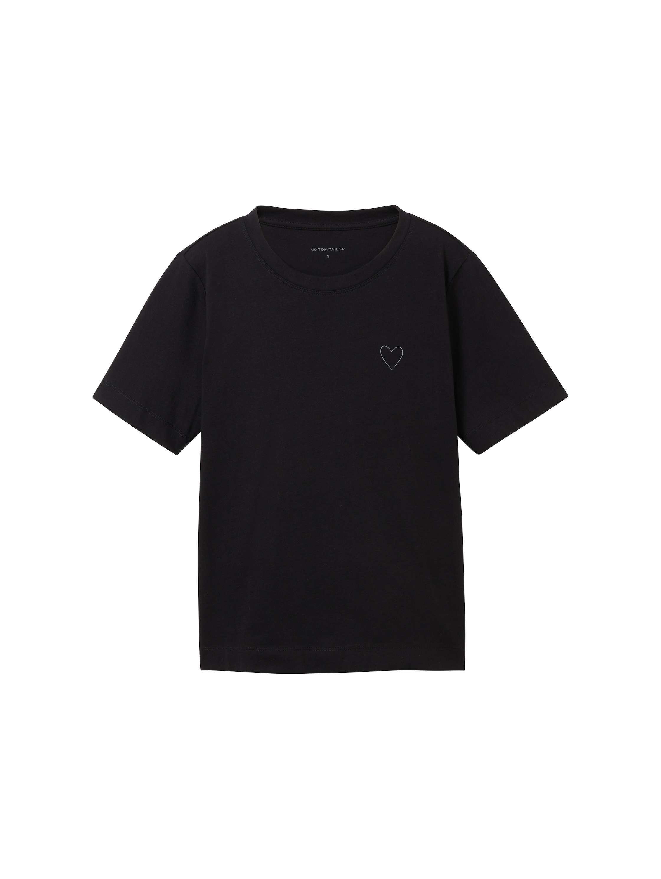 TOM TAILOR Rundhalsshirt, mit Herzmotiv als Frontprint
