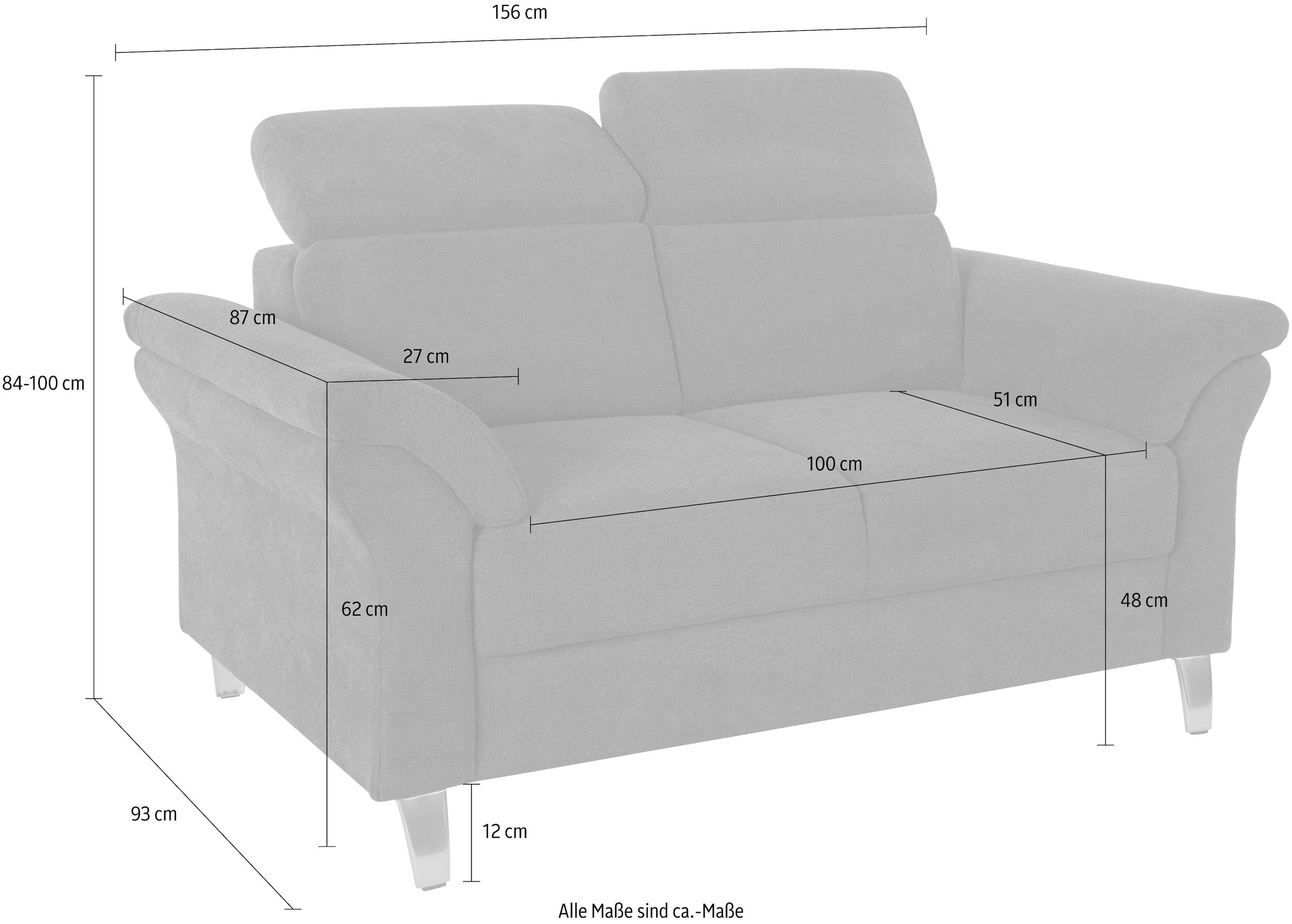 sit&more 2-Sitzer »Arngast«, inklusive Federkern und Kopfteilverstellung