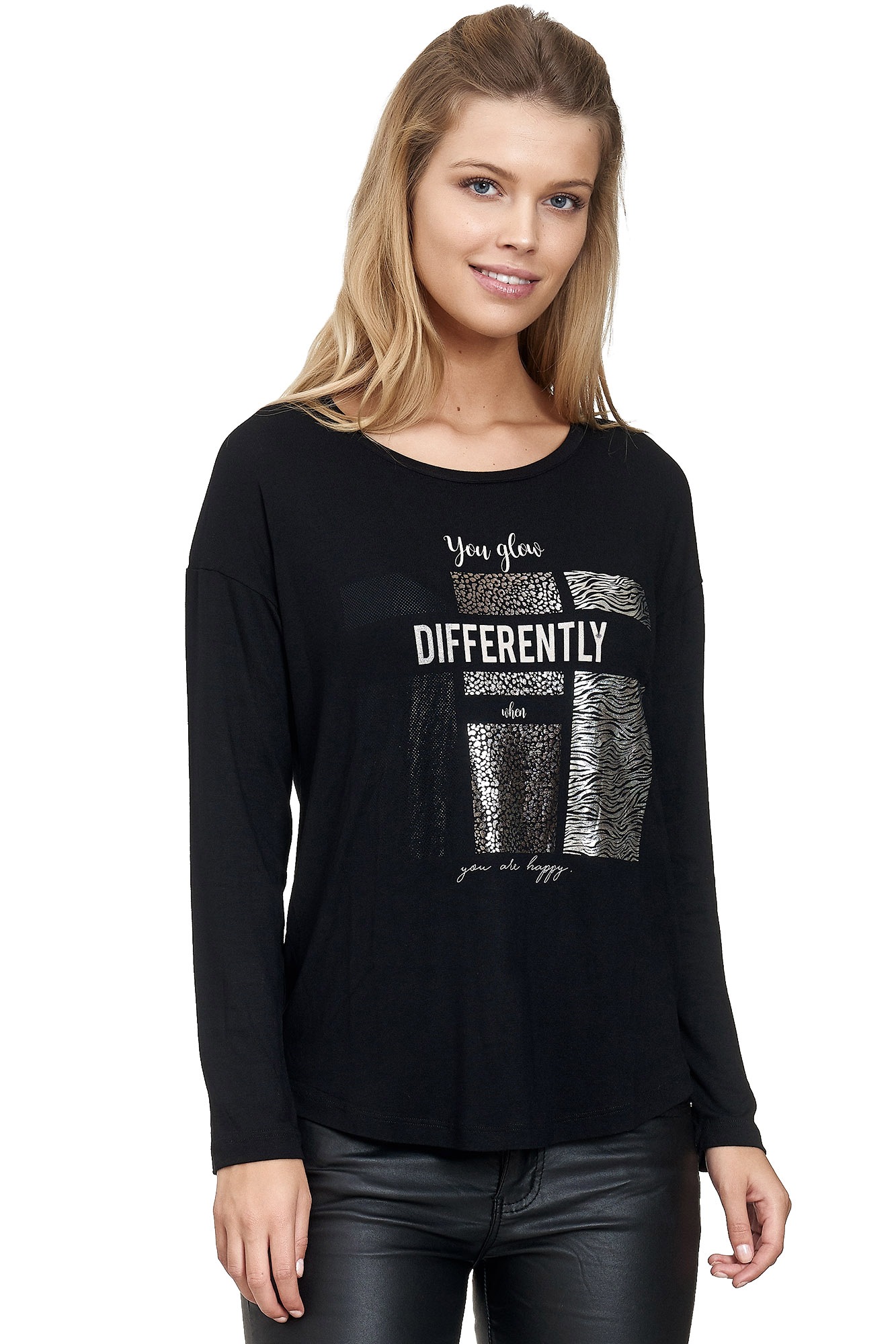 Decay Langarmshirt, mit Glanzprint