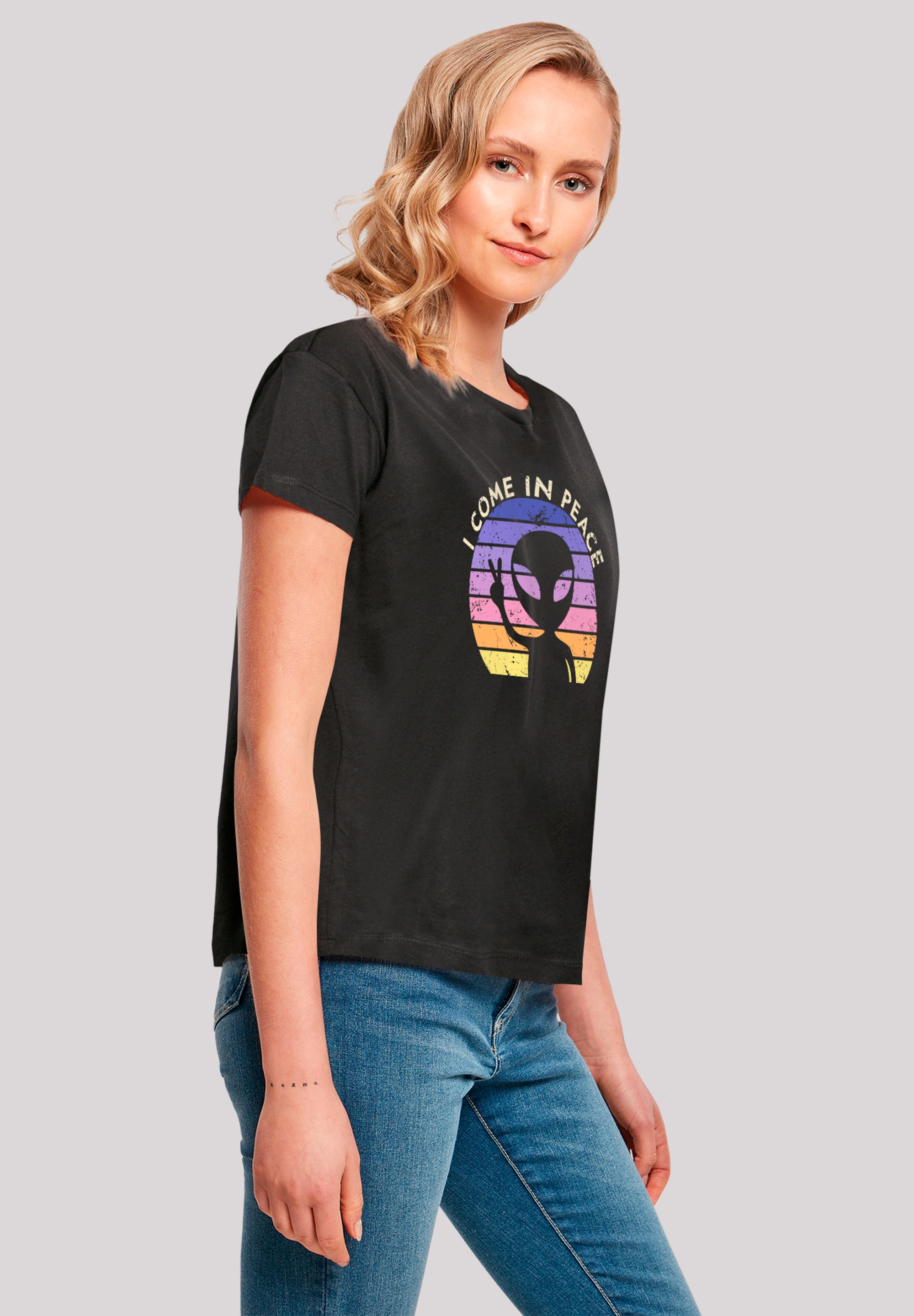F4NT4STIC T-Shirt »Alien Peace Sunset«, Premium Qualität