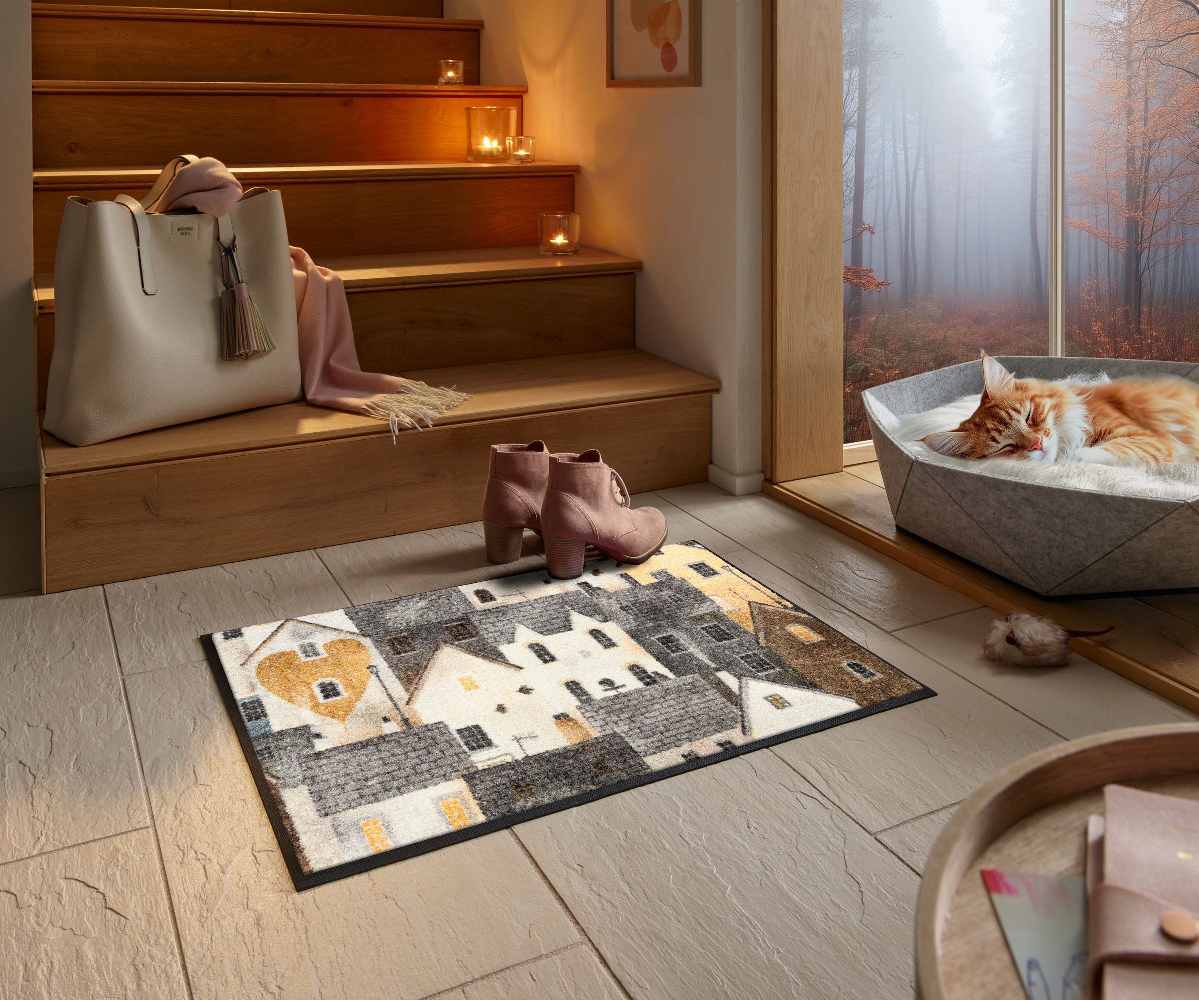 wash+dry by Kleen-Tex Fußmatte "Urban Blocks" rechteckig 7 mm Höhe waschbar günstig online kaufen