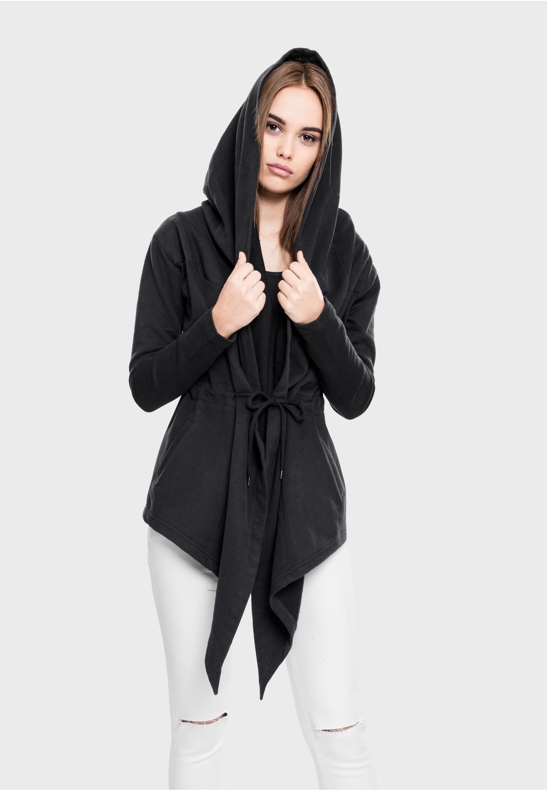 URBAN CLASSICS Strickjacke »Urban Classics Damen Ladies Hooded Sweat Cardigan« 1 Stk.
