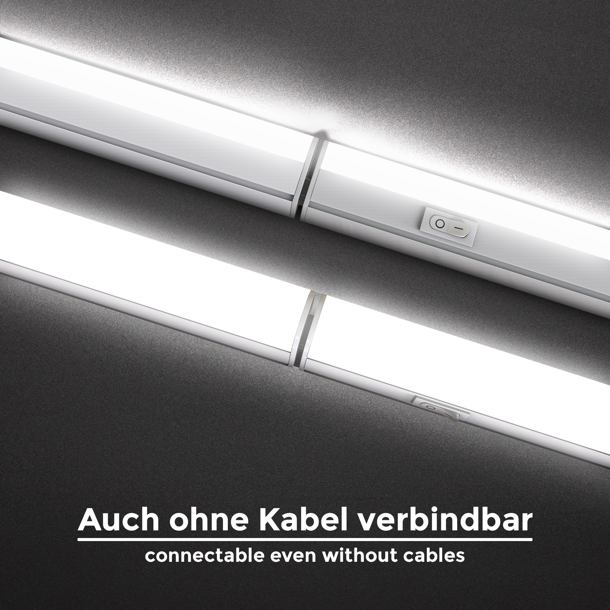 B.K.Licht Unterschrankleuchte inkl. LED-Platine, 2er Set, je 1 x LED-Platine, 8 Watt, 700 Lumen, 4.000 Kelvin, nicht dimmbar,  mit Ein-/Aus-Schalter,  inkl. Zuleitung 1,8m