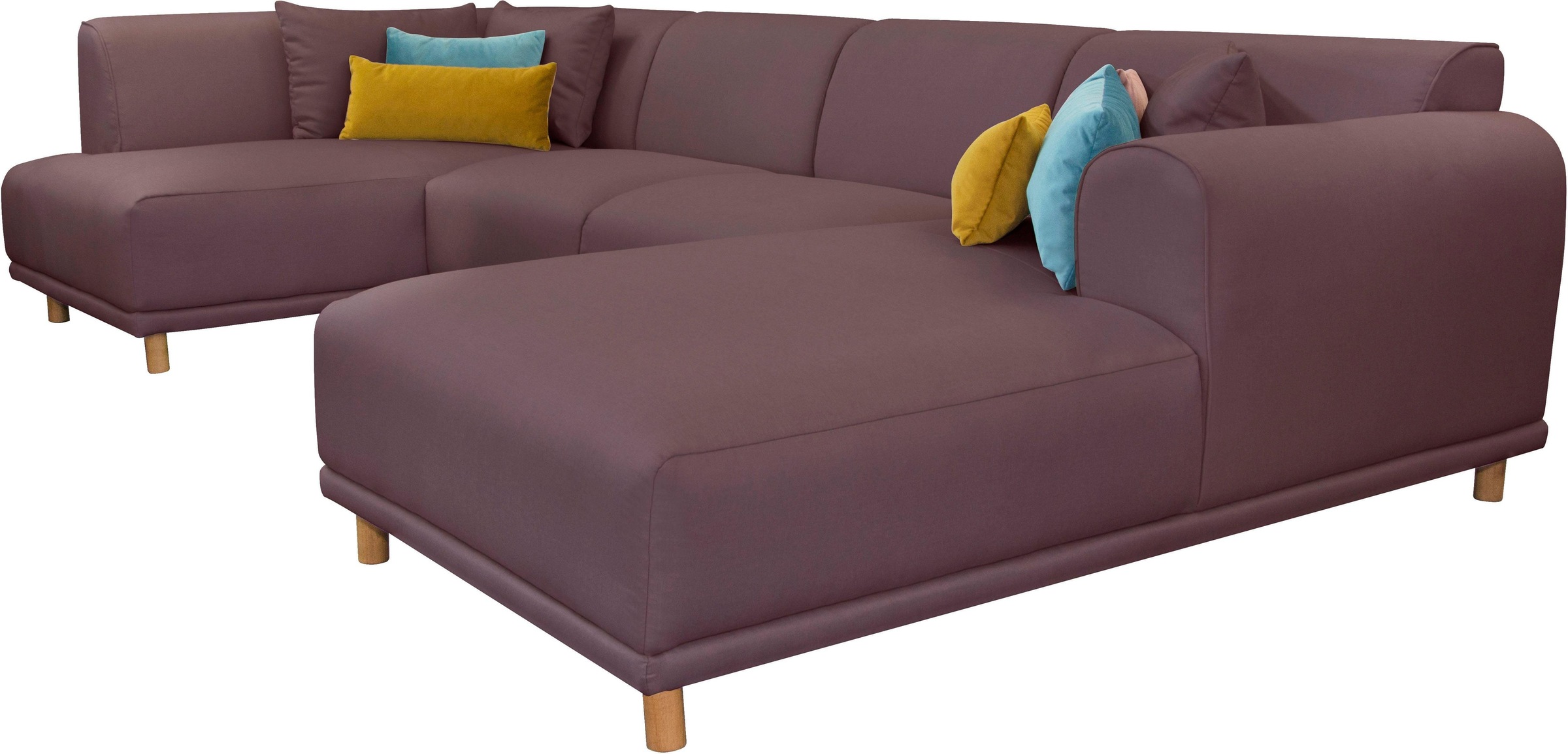 andas Wohnlandschaft »Maroon U-Form«, in skandinavischem Design, mit losen Kissen