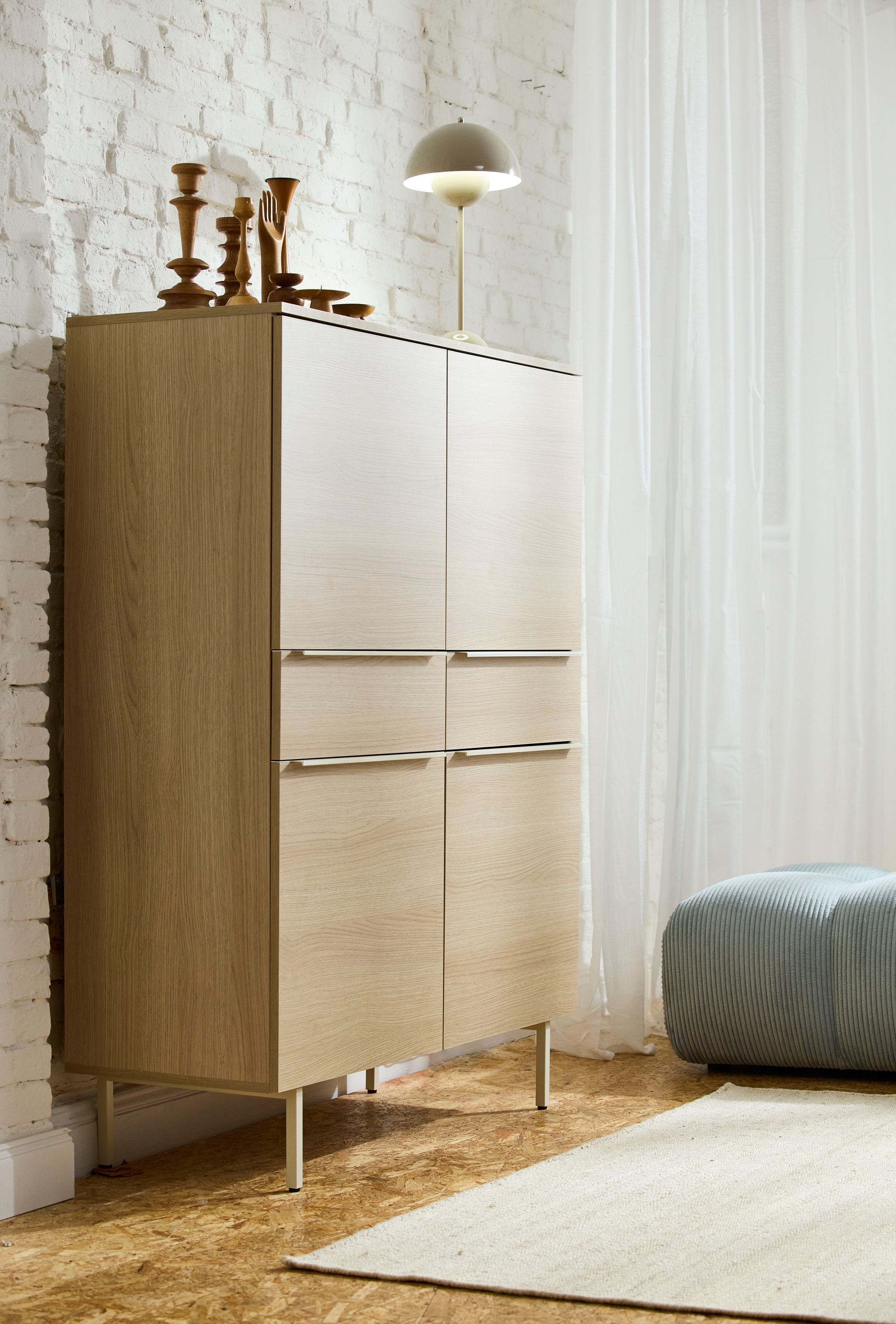 TOM TAILOR HOME Hochkommode Highboard, Breite 110 cm,4 Türen,2 Schubladen, viel Stauraum