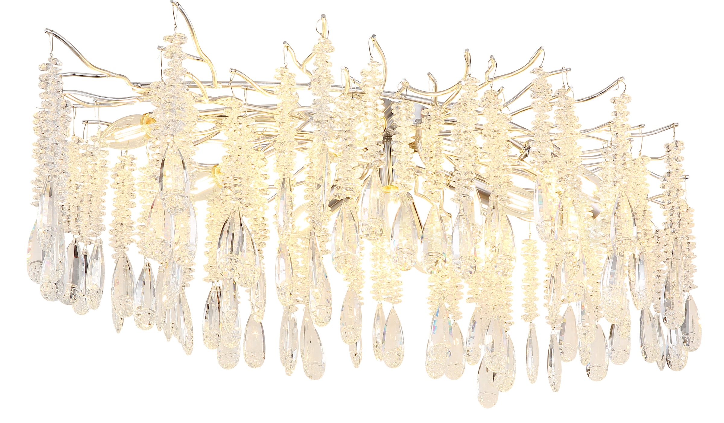 GLOBO LIGHTING Deckenleuchte »KINGA« E14 1 Stk. Deckenleuchte silber matt mit edlen Glaskristallen