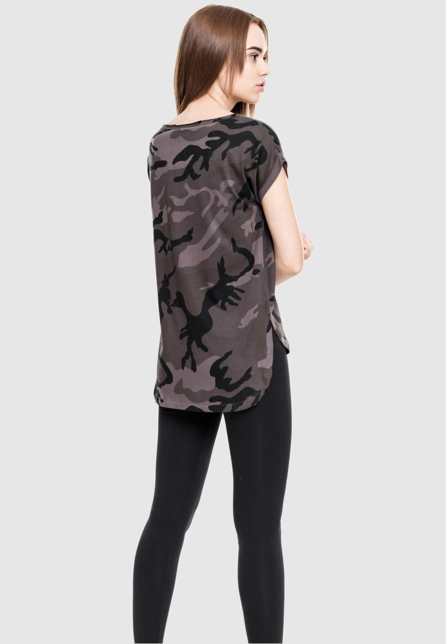 URBAN CLASSICS T-Shirt »Urban Classics Damen Ladies Camo Back Shaped Tee«, (1 tlg.)