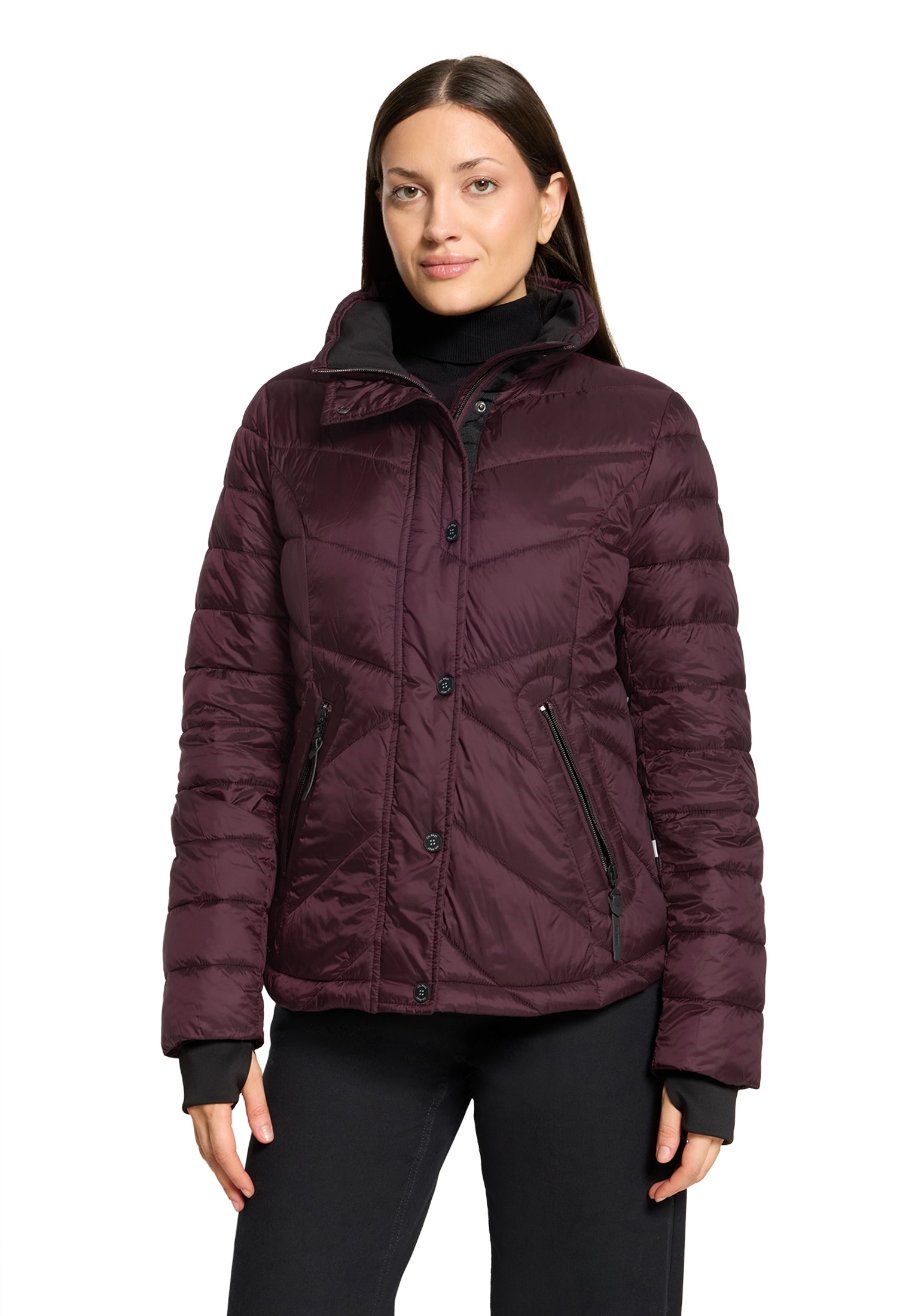 Gil Bret Steppjacke mit Kapuze mit abnehmbarer Kapuze und verdecktem Reißverschluss