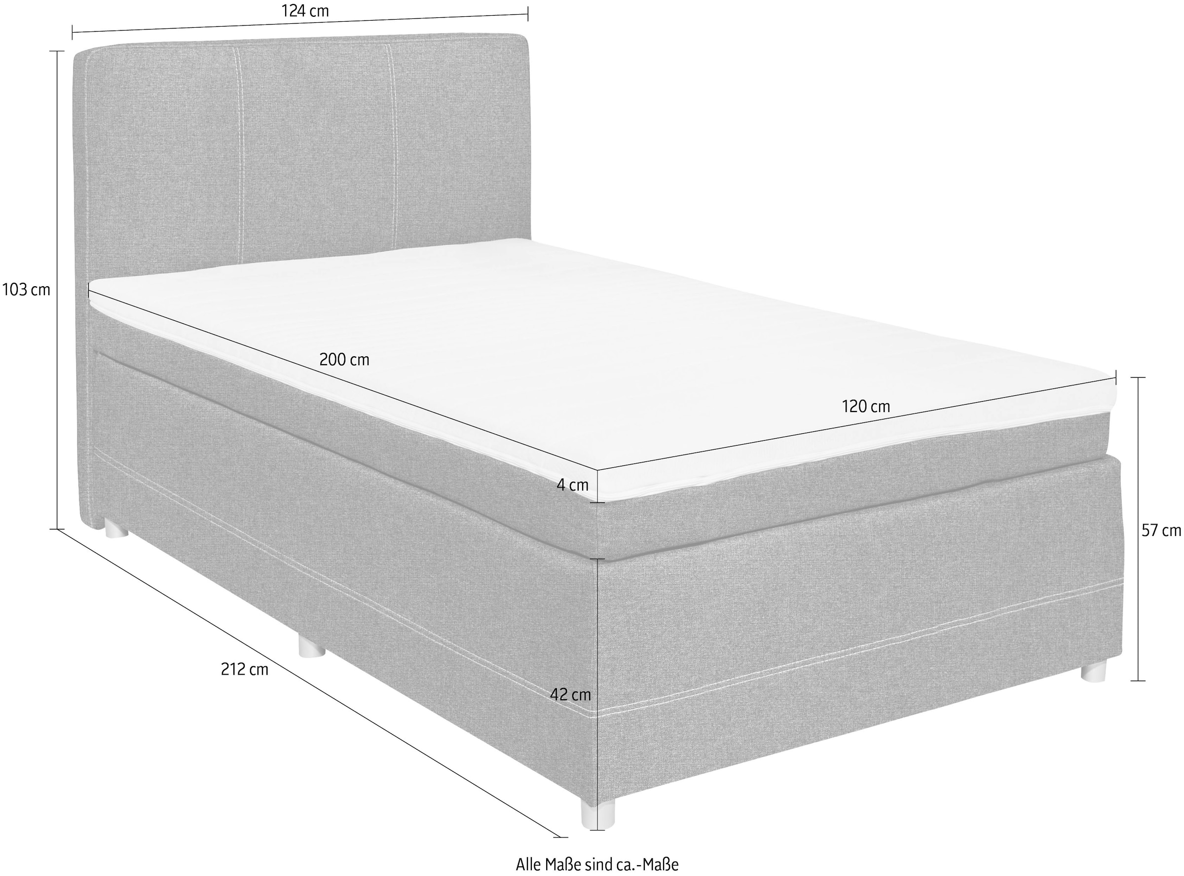 ED EXCITING DESIGN Boxspringbett »Luanda«, wahlweise mit Matratze und Topper
