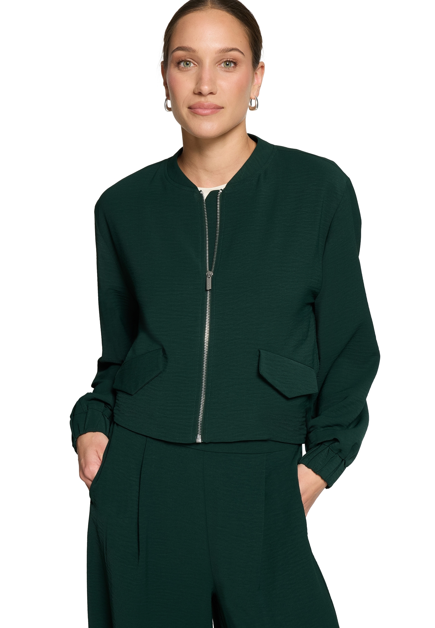 Zero Long Sleeve Jacket Blazer Green Forest Size 40 4