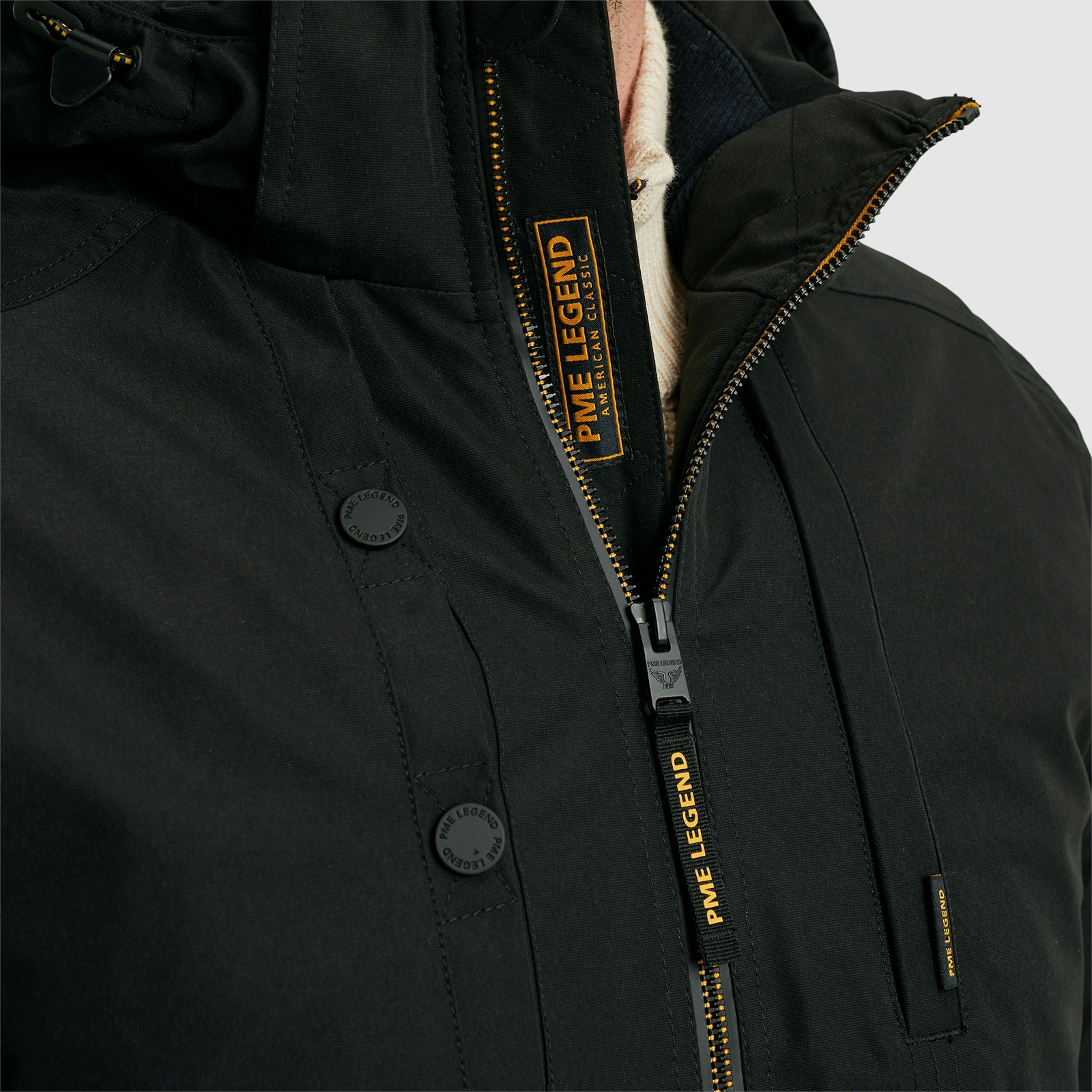 PME LEGEND Outdoorjacke »Semi long jacket STEARPACKER Ottoman«, mit Kapuze, mit Kapuze