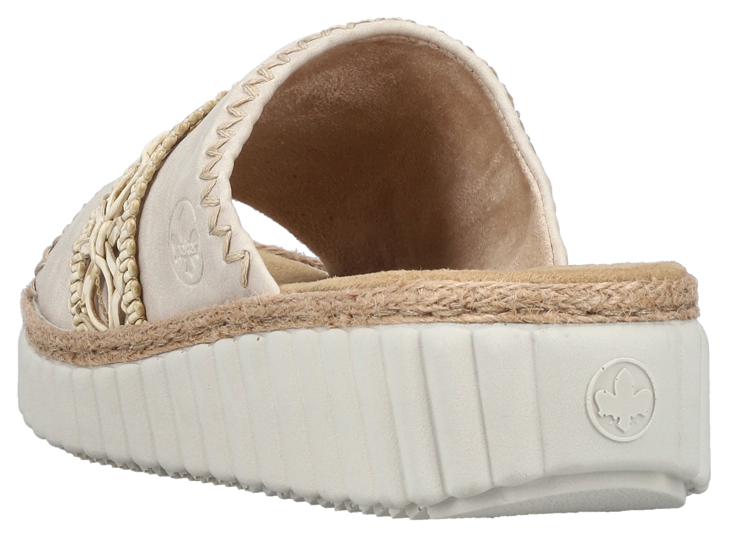 Rieker Pantolette, Sommerschuh, Strandschuh, Urlaubschuh, Hausschuh mit softer Innensohle