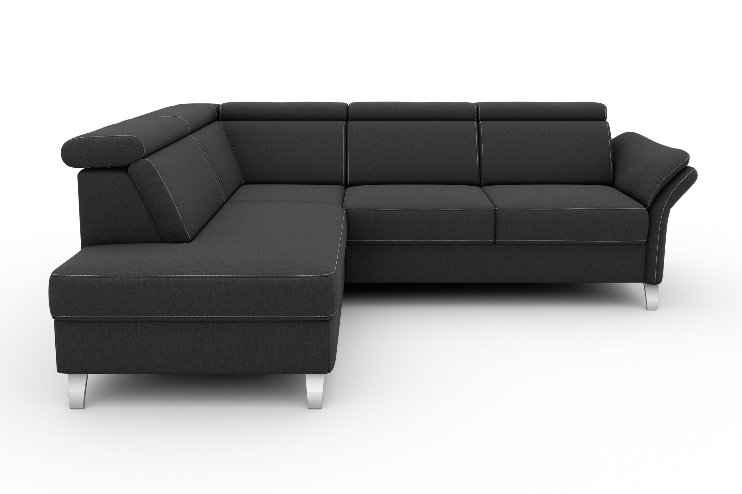 sit&more Ecksofa »Vincenzo L-Form«, inklusive Kopfteilverstellung, wahlweise mit Bettfunktion, Bettkasten