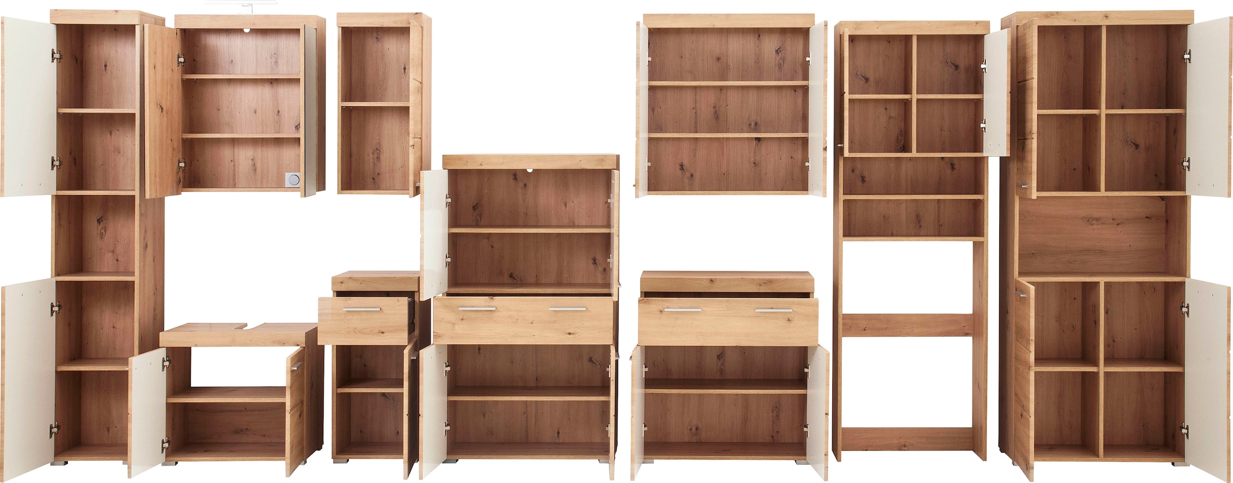 INOSIGN Midischrank »Avena«, Badschrank mit einer Schublade und 4 Türen - Maße (B/T/H) 73/31/130 cm