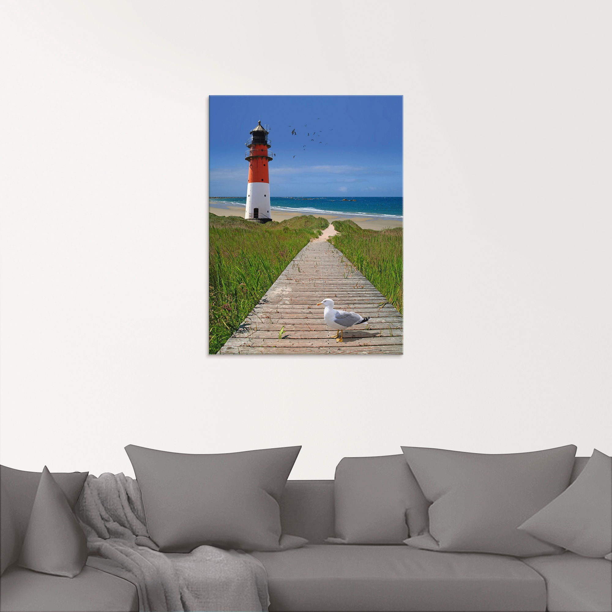 Artland Glasbild »Der Weg zum Meer«, Gebäude, (1 St.), in verschiedenen Größen