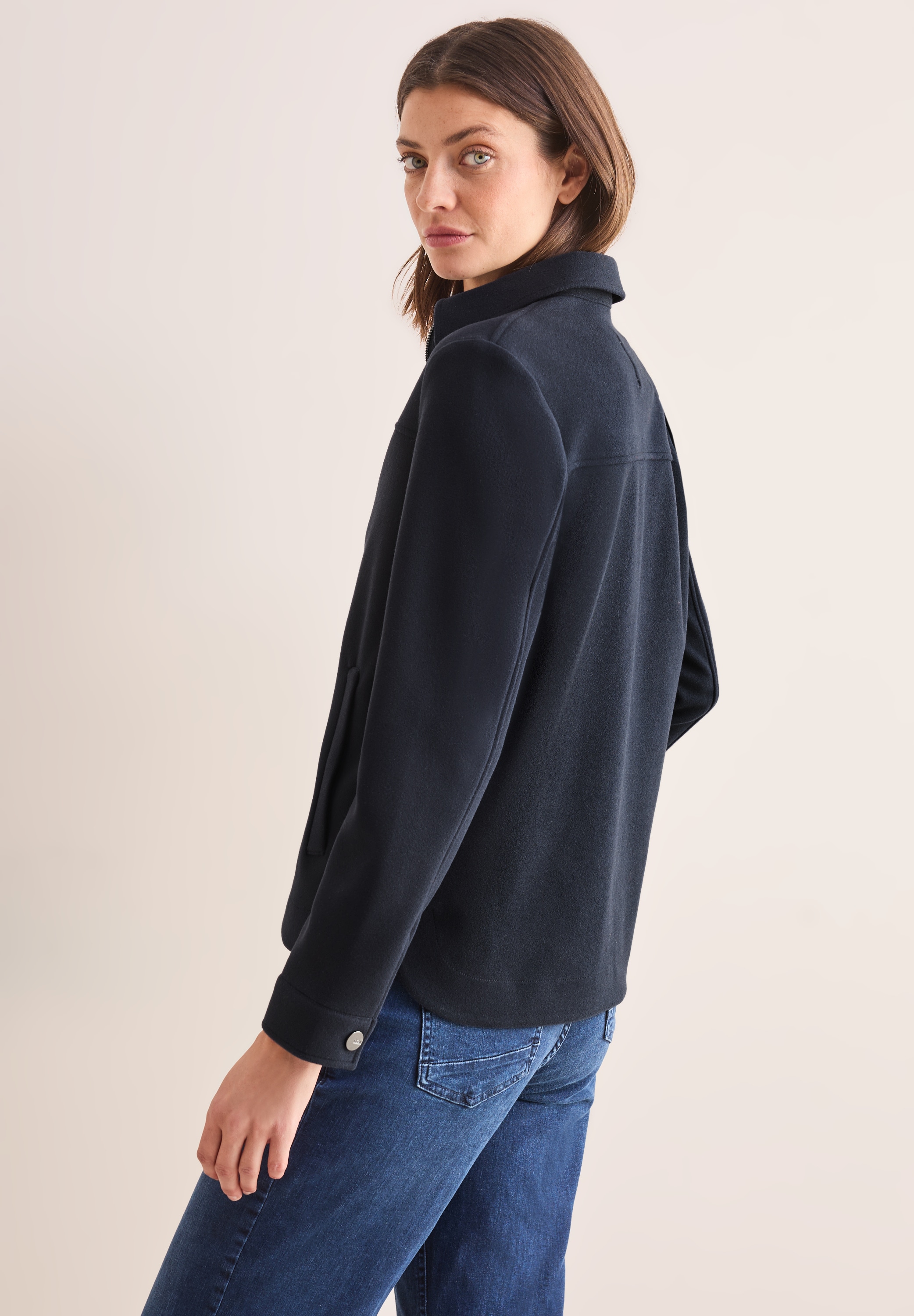 Cecil Fellimitatjacke, ohne Kapuze, mit Kragen