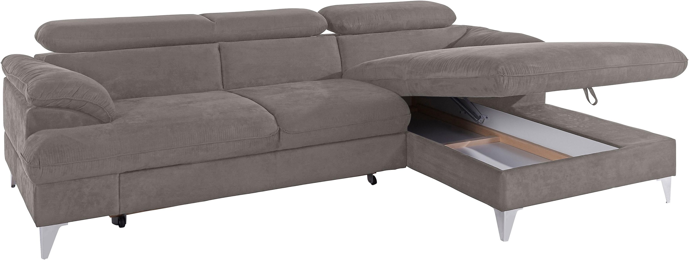 COTTA Ecksofa »Caluso L-Form«, mit Kopfteilverstellung, wahlweise mit Bettfunktion & Bettkasten