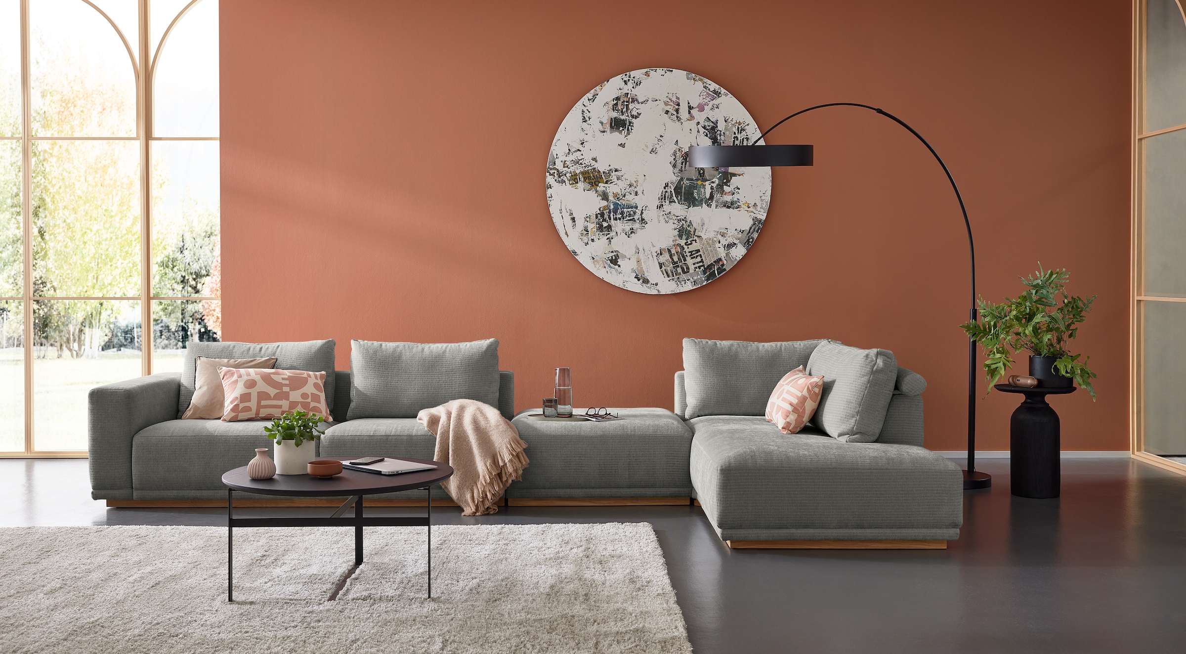 Musterring Wohnlandschaft Anreihsofa mit Armlehne links, Eckteil rechts mit günstig online kaufen