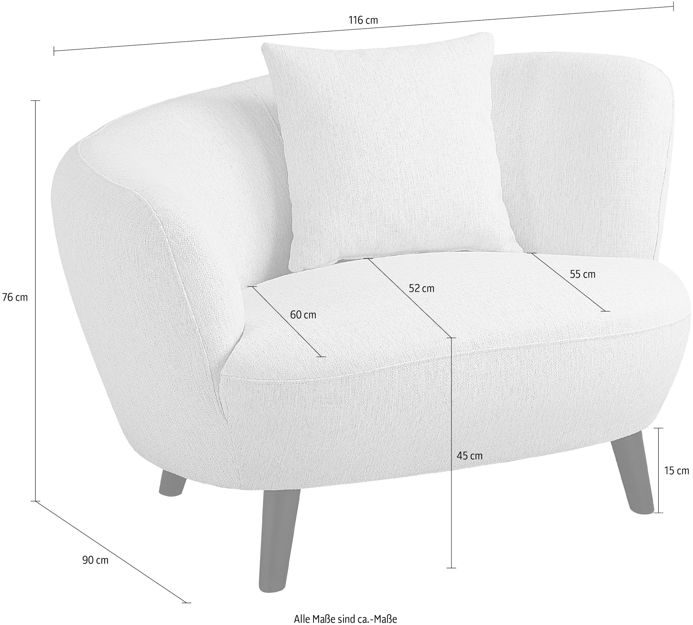 ATLANTIC home collection Loungesessel, XXL-Sessel, im BAUR Zierkissen Originalbezug bestellen | Nierenform-Sessel mit