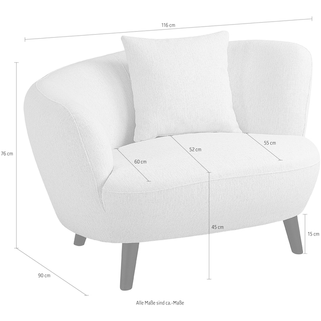 ATLANTIC home collection Loungesessel, XXL-Sessel, Nierenform-Sessel mit  Zierkissen im Originalbezug bestellen | BAUR