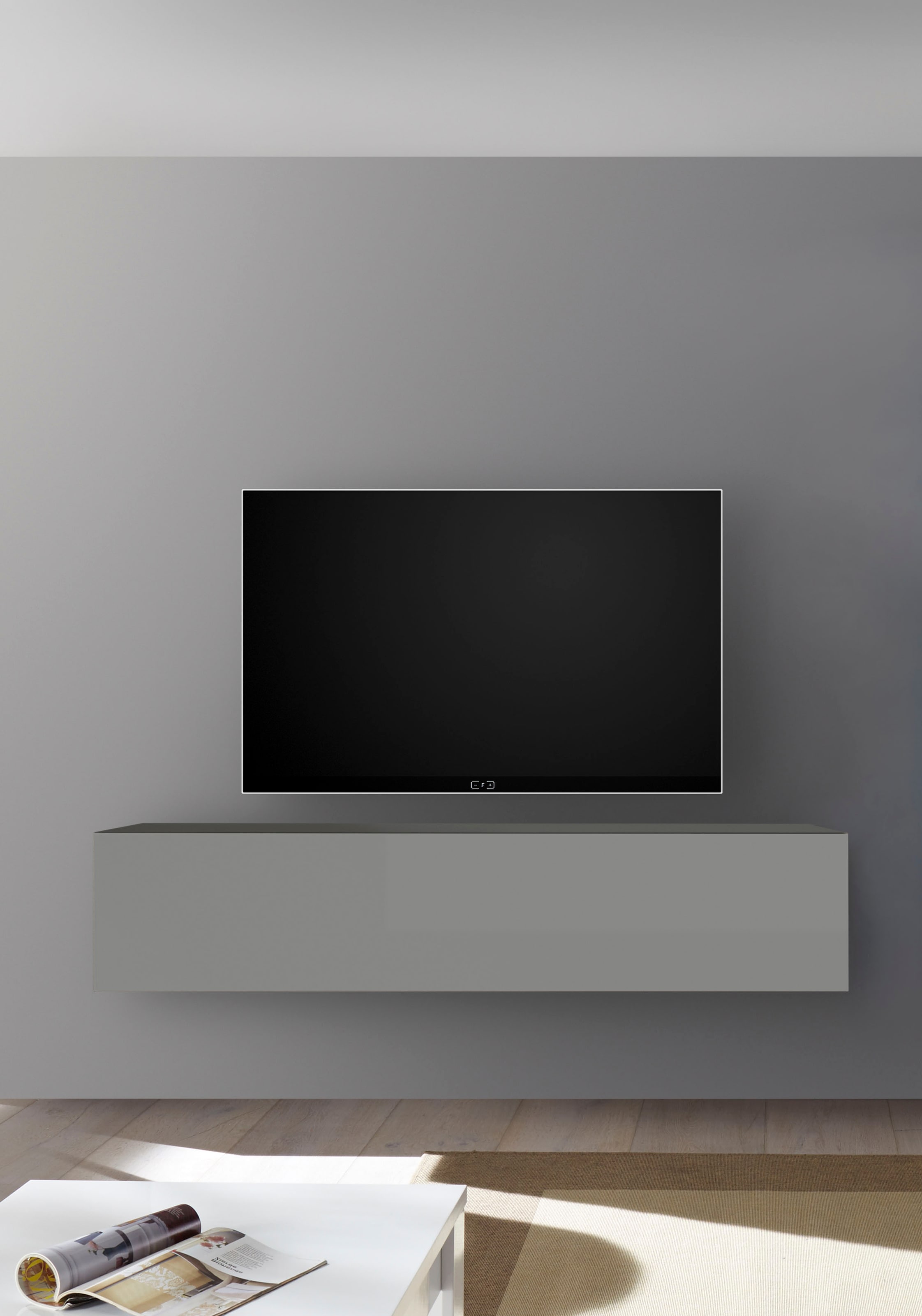 TV-Schrank HOME AFFAIRE, B:138cm H:29cm T:30cm, grau, Wohnzimmer, Schränke, "Infinity", Breite 138 cm