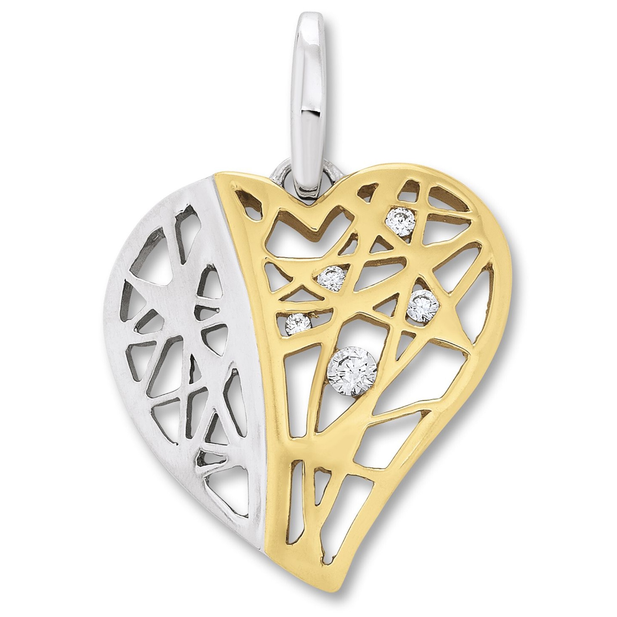 Kettenanhänger ONE ELEMENT "Zirkonia Herz Herz Anhänger aus 925 Silber", silber, Schmuckanhänger, Damen, Silber 925 (Sterlingsilber), Kettenanhänger, Herz mit Bedeutung – eine feine Geschenkidee für viele Anlässe