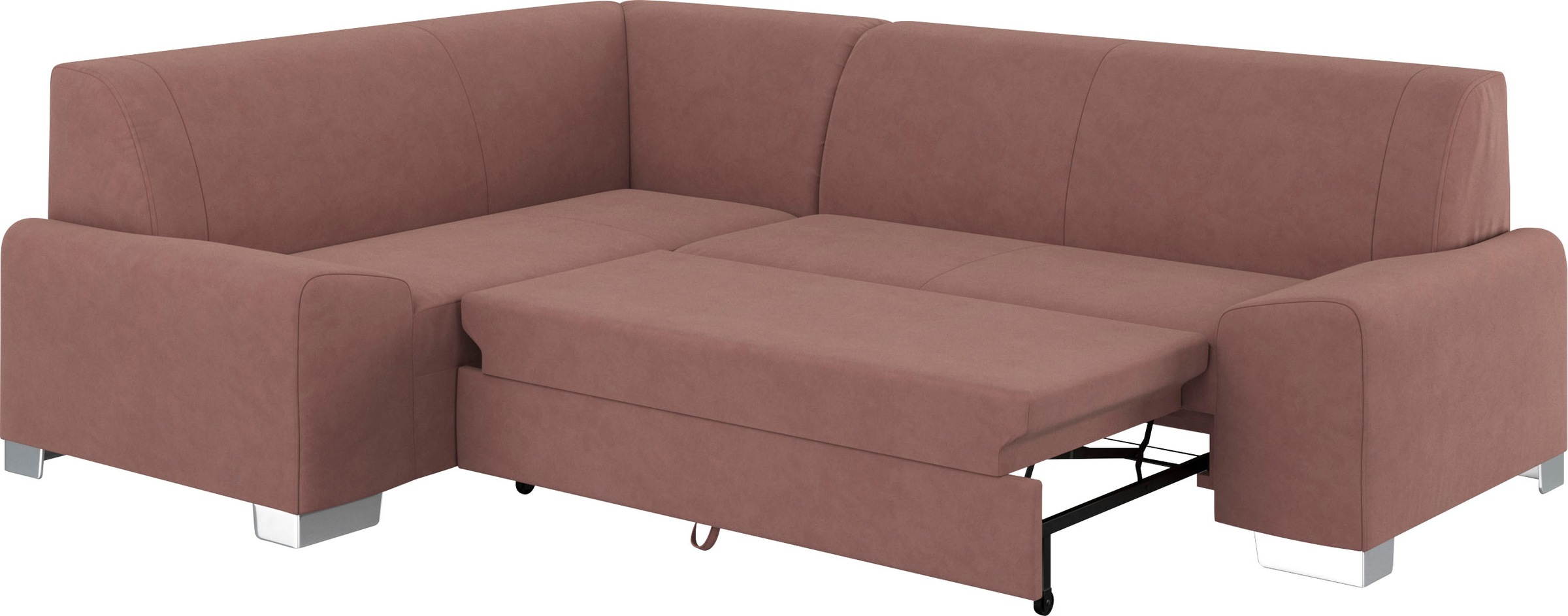 DOMO collection Ecksofa »Anzio in kubischer Formensprache, flache Armlehnen, L-Form«, Wahlweise mit Bettfunktion und Federkern für hohen Sitzkomfort
