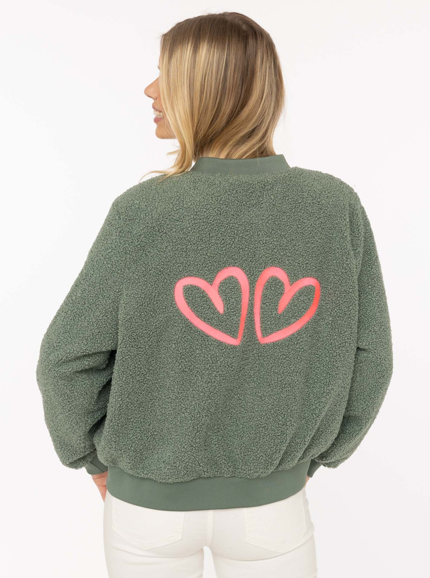 Zwillingsherz Bomberjacke »"Good Vibes"« ohne Kapuze große Herzen auf dem Rücken