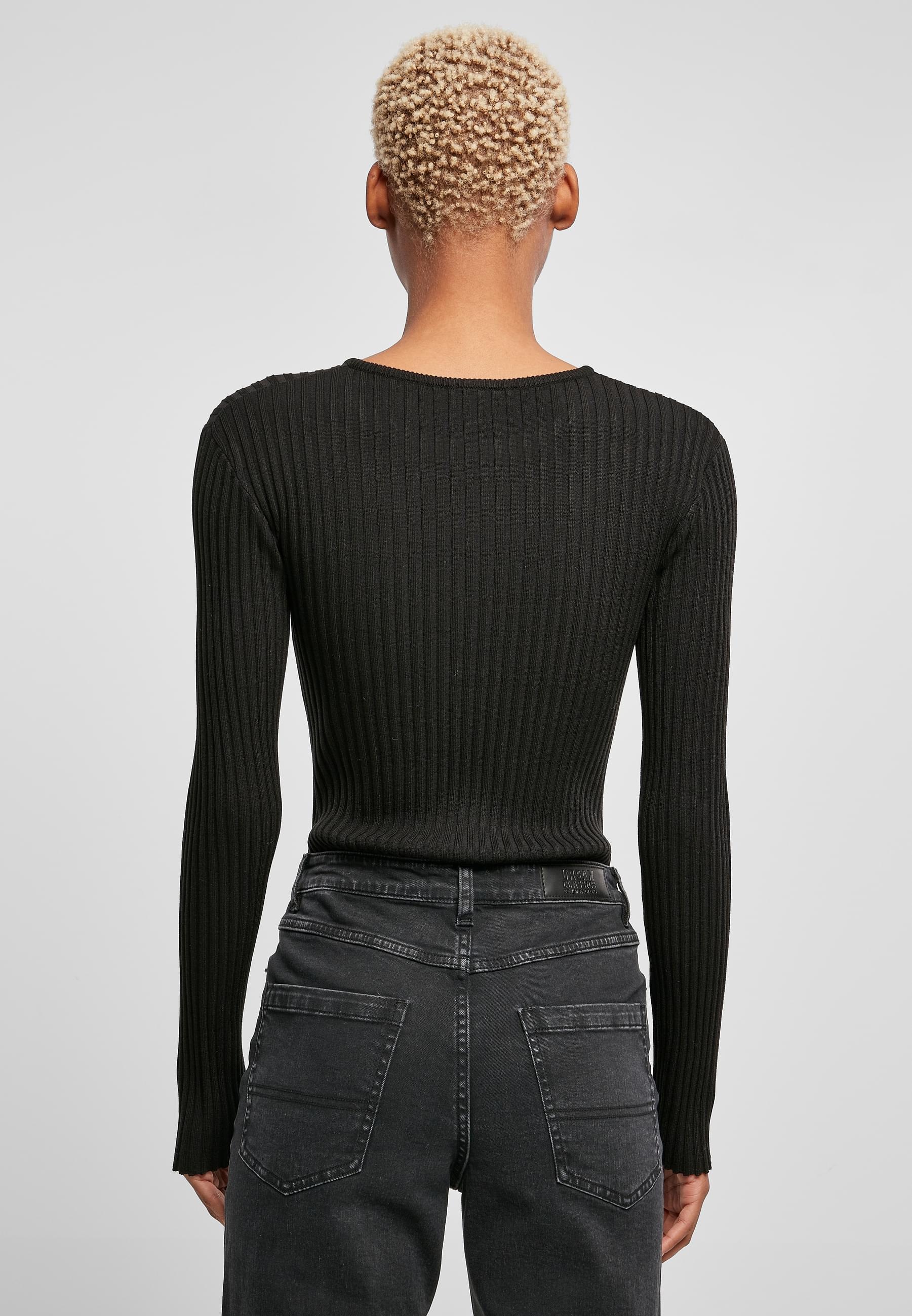 URBAN CLASSICS Longsleeve »Urban Classics Damen Ladies Rib Knit Longsleeve Body«, (1 tlg.)