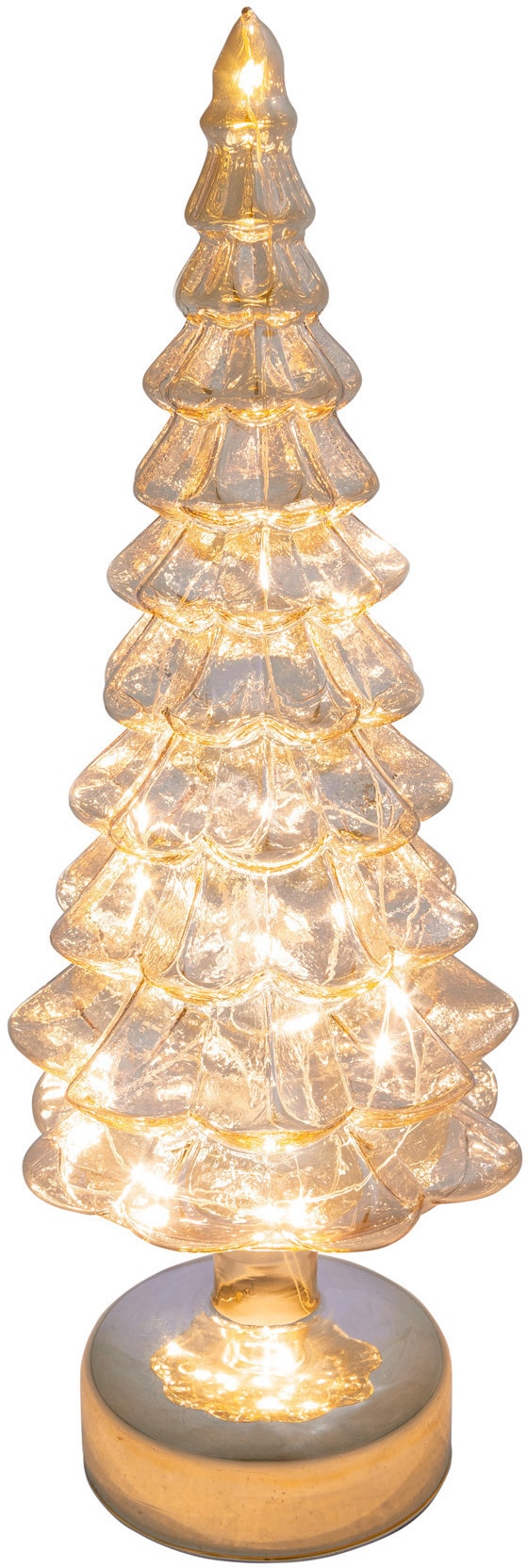 Dekobaum »Tanne, Weihnachtsdeko«, aus Glas, mit 12 LEDs, Höhe ca. 33 cm