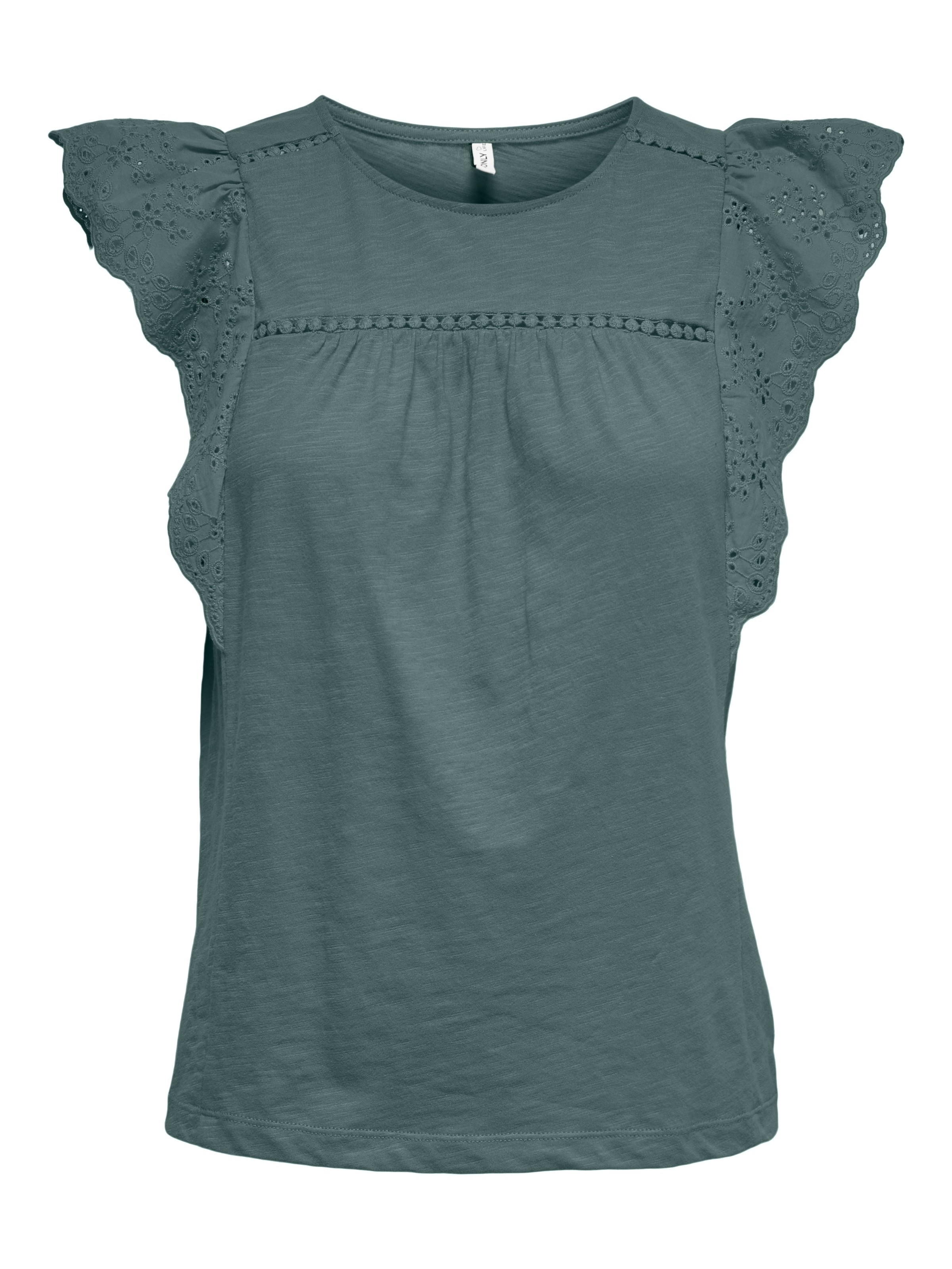 ONLY Kurzarmshirt »ONLLEA S/L FRILL MIX TOP JRS«