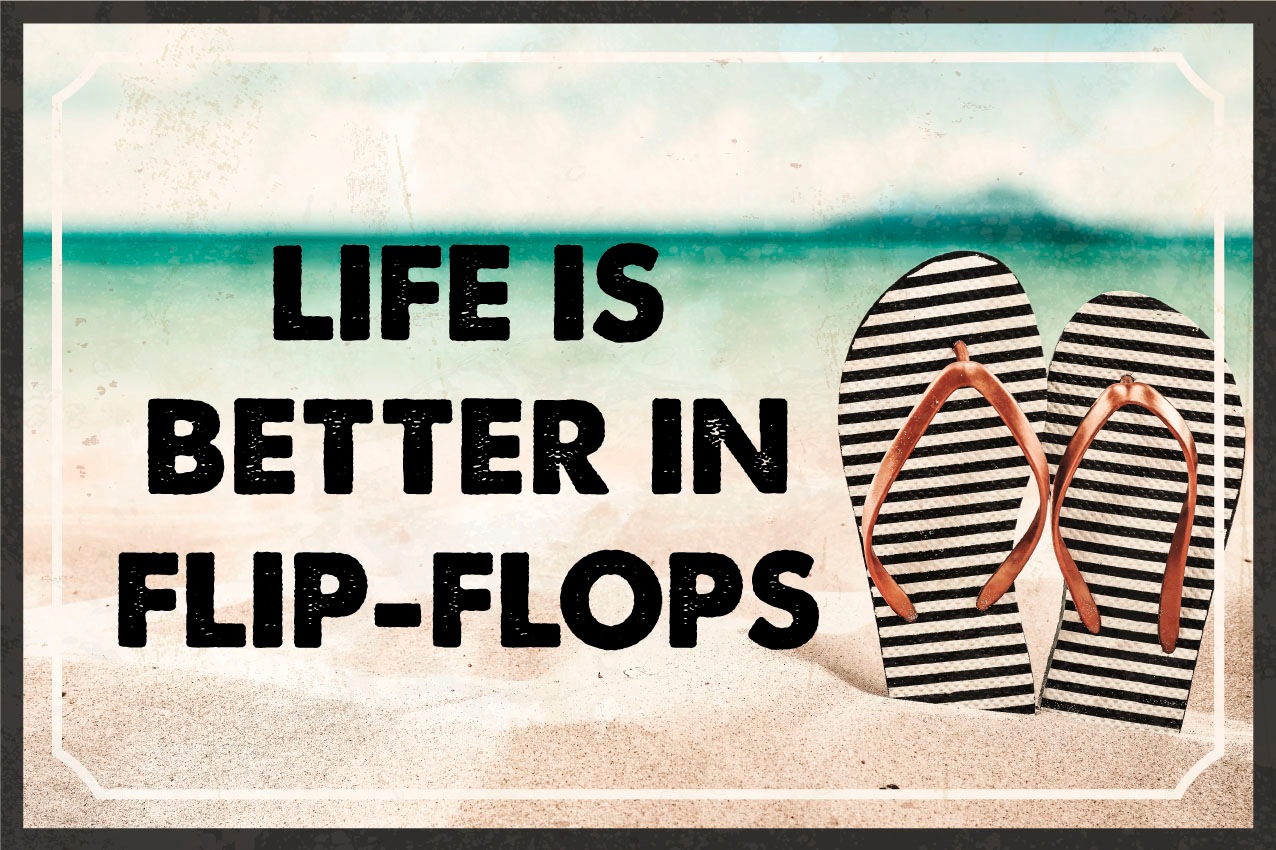 queence Metallbild "Flip-Flops", Schriftzüge, (1 St.), Stahlschilder günstig online kaufen