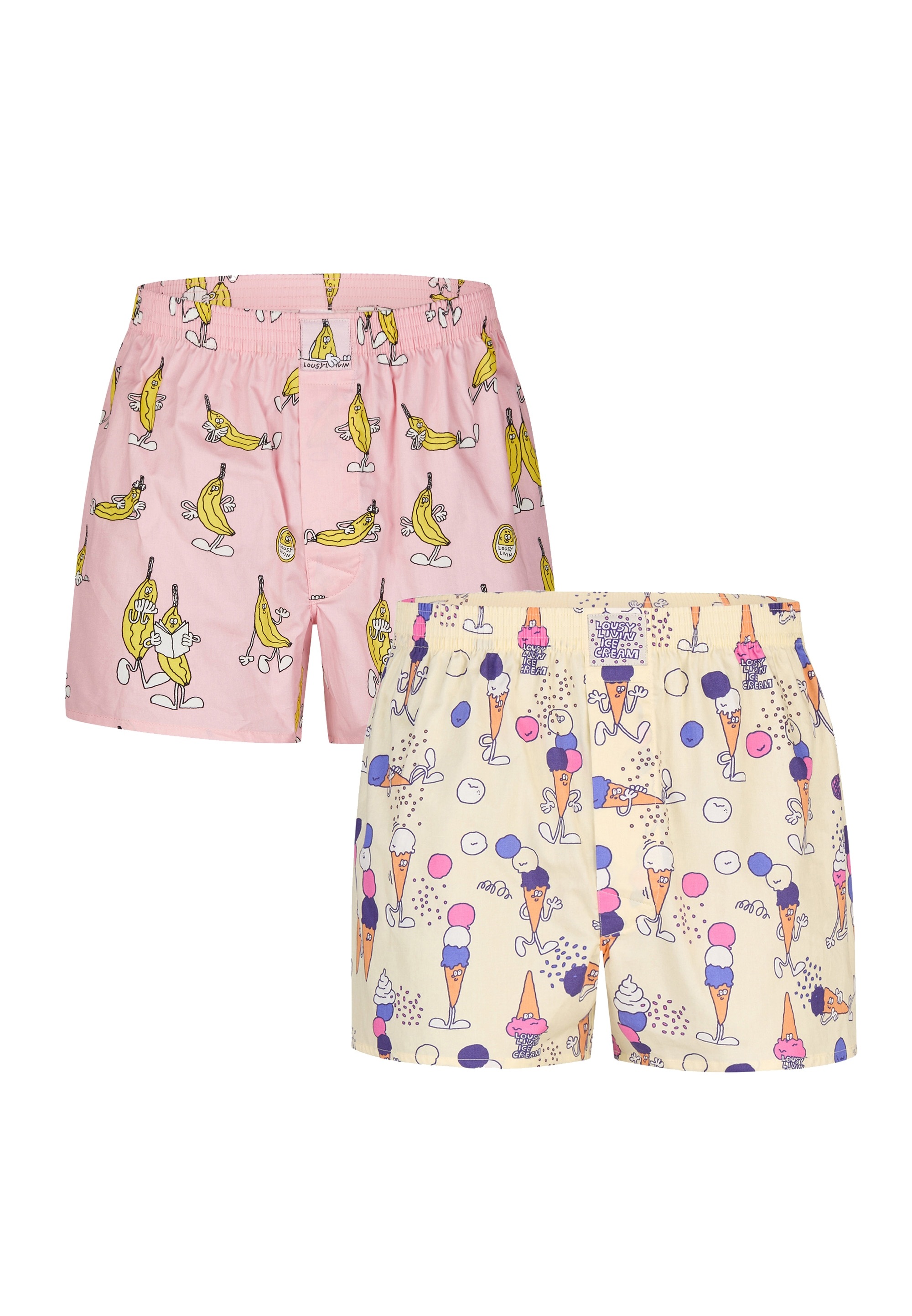 Lousy Livin Boxershorts »2Pack Boxershorts Ice Cream &« 2er-Pack mit lockerem Schnitt
