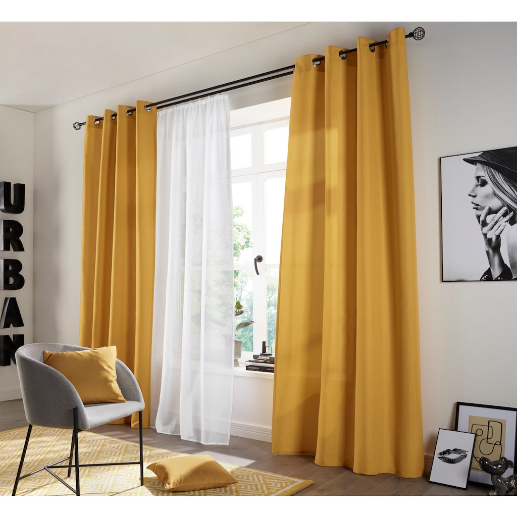 my home Vorhang »Raja«, (2 St.), blickdicht, glatt, verschiedene Größen