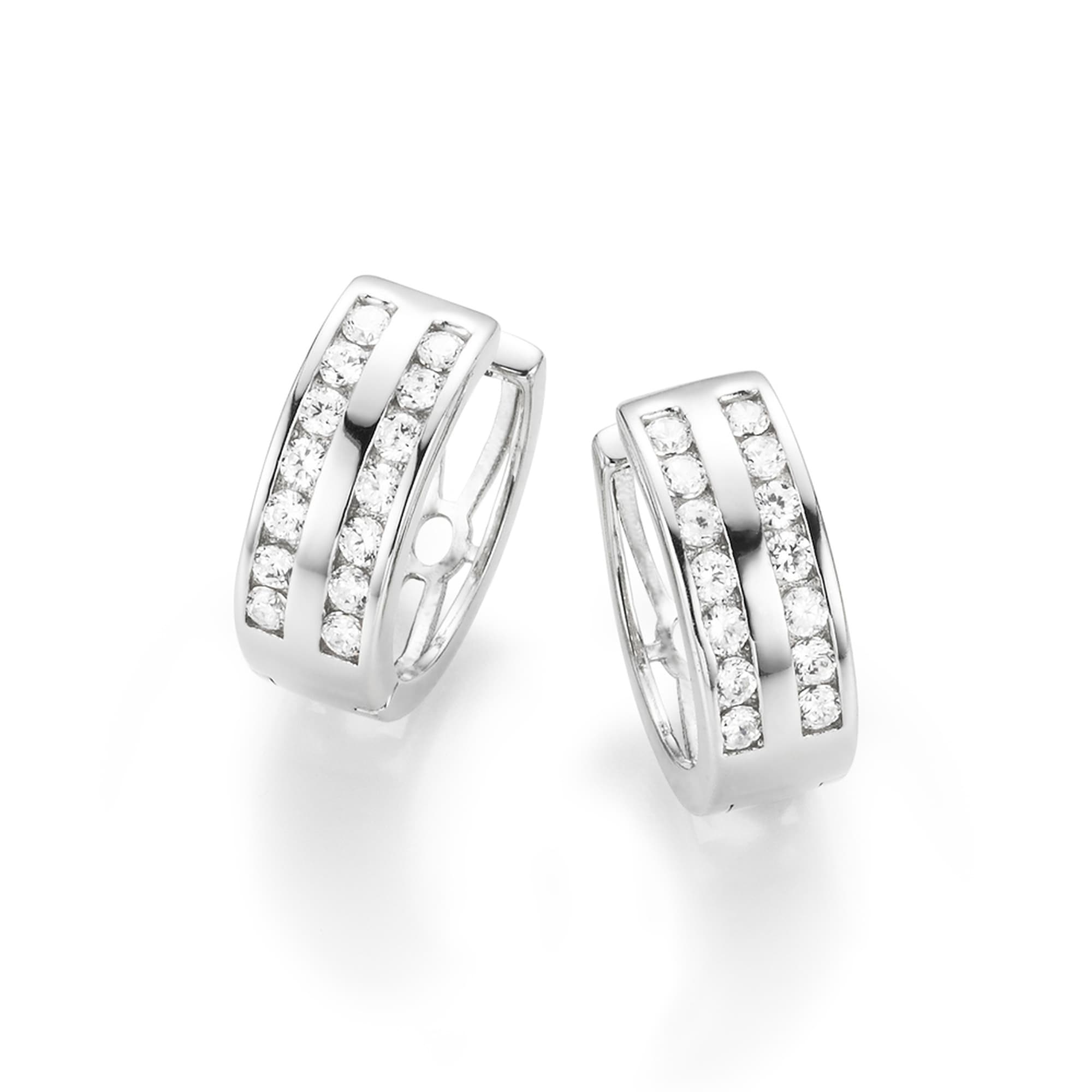Smart Jewel Paar BAUR Silber »mit Steine zweireihiger in Creolen Optik, kaufen Zirkonia 925« für 