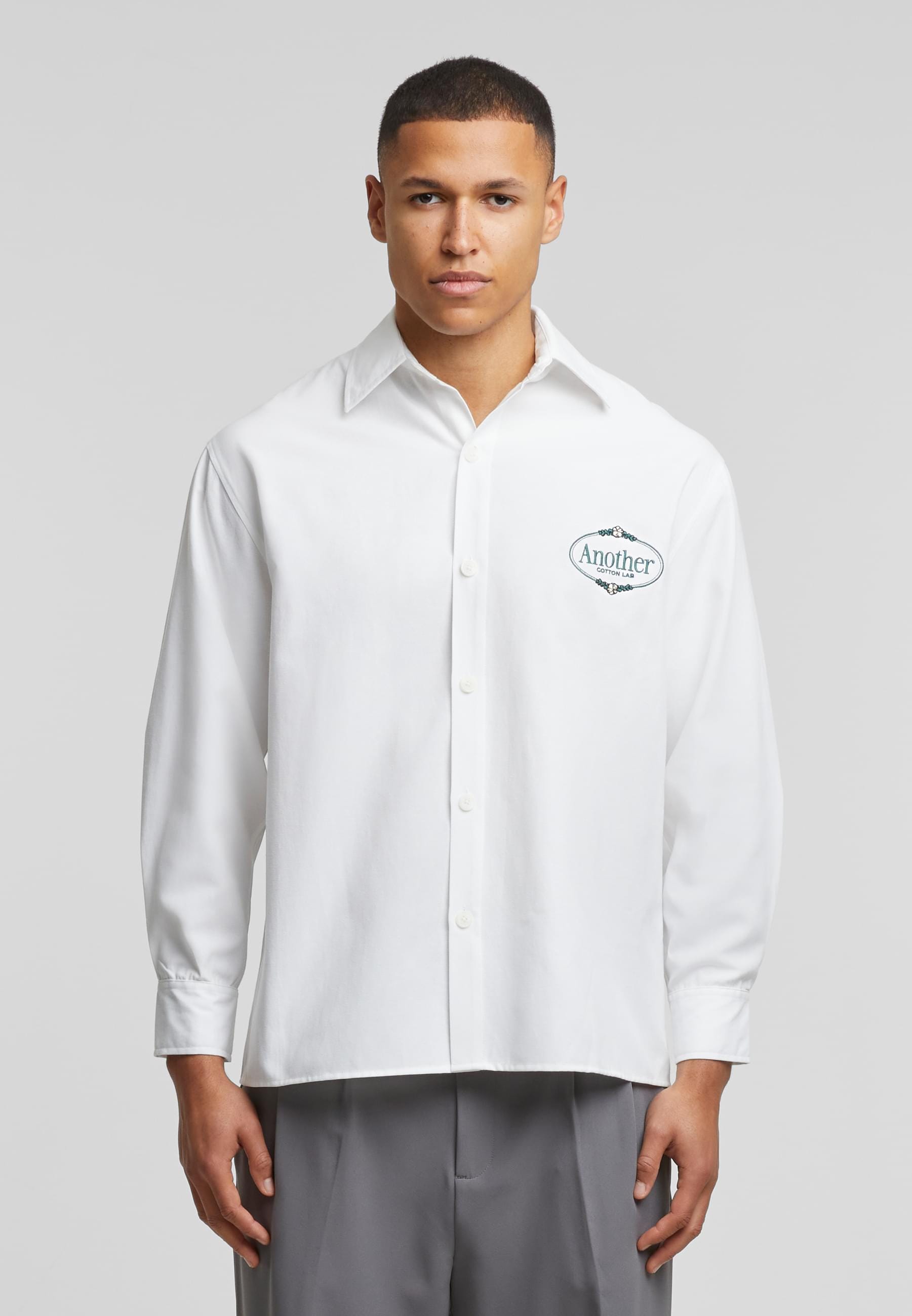Another Cotton Lab Langarmhemd »Another Cotton Lab Logo Button Down Shirt«, (1 tlg.)