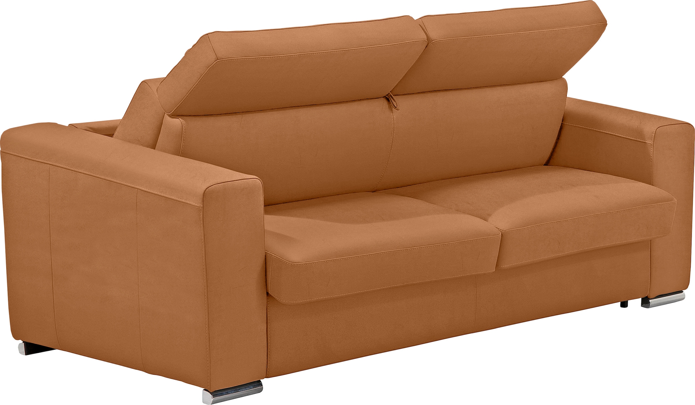 Egoitaliano Schlafsofa »Cabiria, Design und super Sitz- und Liegekomfort«, Sofa inkl. Schlaffunktion, Kopfteile verstellbar, mit Metallfüßen