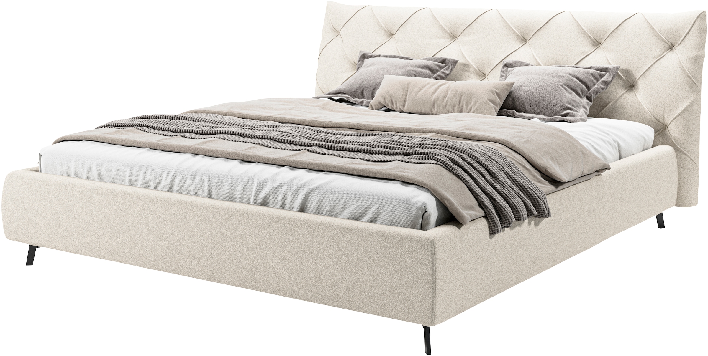 Home affaire "Elloree, in 4 Breiten bis 200cm, auch in Leder" Kopfteilhöhe 105 cm, belastbar bis 280 kg, auch in Überlänge 220cm