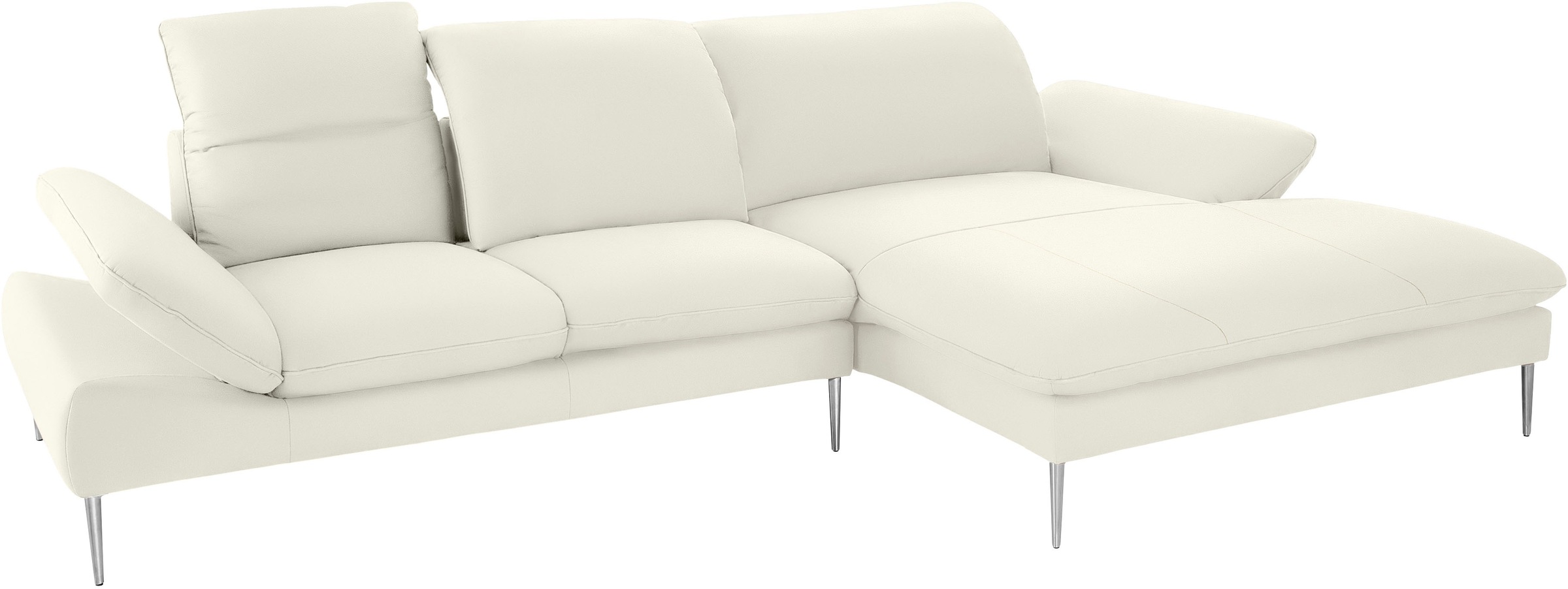 W.SCHILLIG Ecksofa »enjoy&MORE, Designsofa, bequem, zeitlos und elegant, L-Form«, mit Sitztiefenverstellung, Füße Chrom glänzend, Breite 340 cm