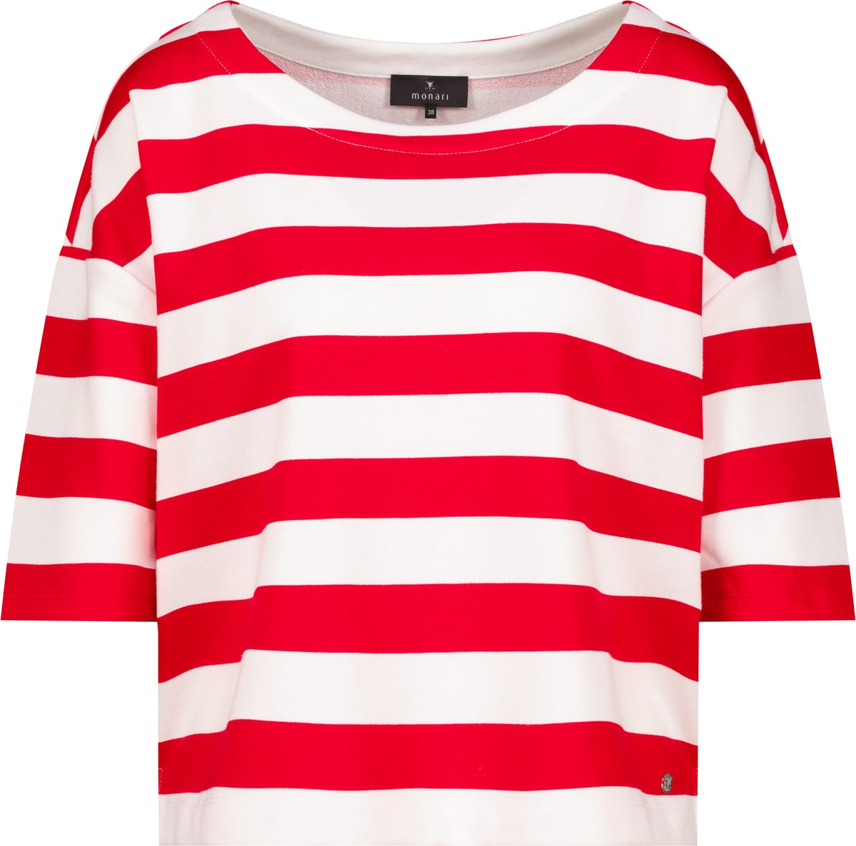 Monari Sweatshirt »Sweatshirt Ringel«, Mit tiefem Rundhalsausschnitt