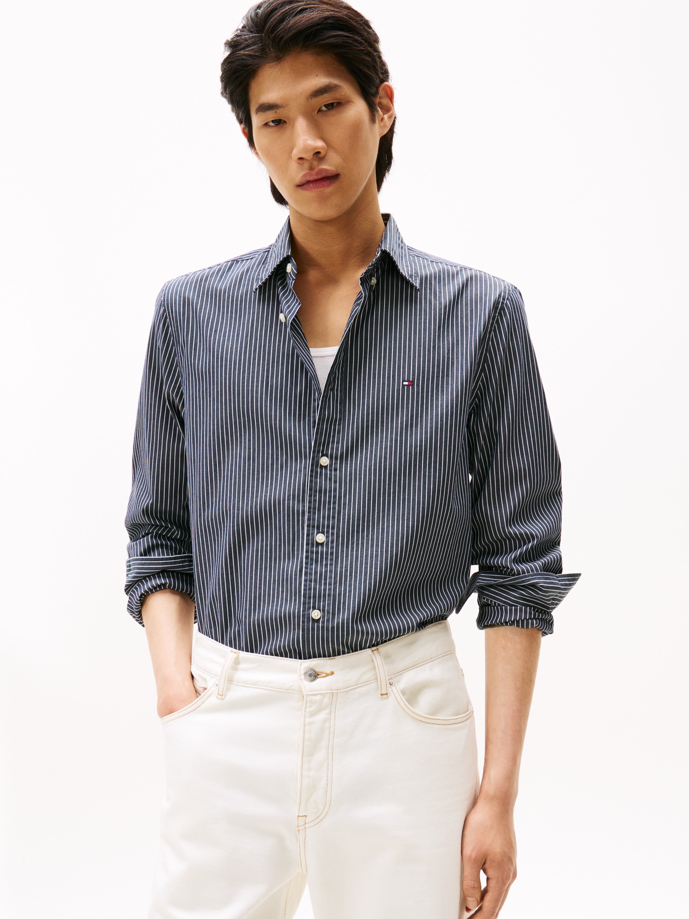 Tommy Hilfiger Langarmhemd "CORE HAIRLINE POPLIN", regular fit, Button-down günstig online kaufen
