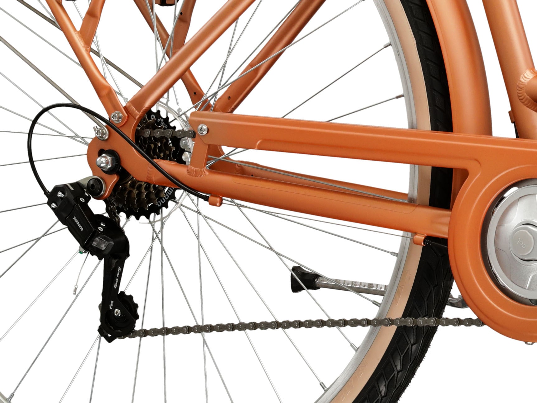 Kross Cityrad »Citybike Damen 28" Sentio Classic braun 7 Gänge mit Beleuchtung 2026« 7 Gang Shimano TOURNEY TY200 Schaltwerk Kettenschaltung Rahmen aus Aluminium Performance