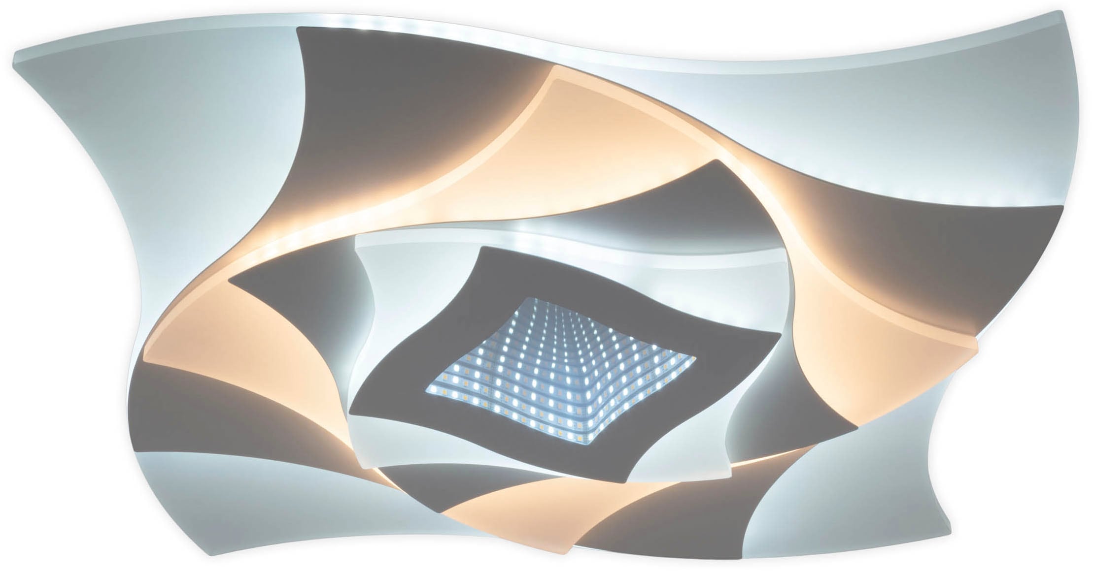 näve LED Deckenleuchte »Liora« LED-Modul 1 Stk. warmweiß - kaltweiß 3D-Effekt, CCT, Memory, Nachtlicht, dimmbar per Fernbedienung, weiß