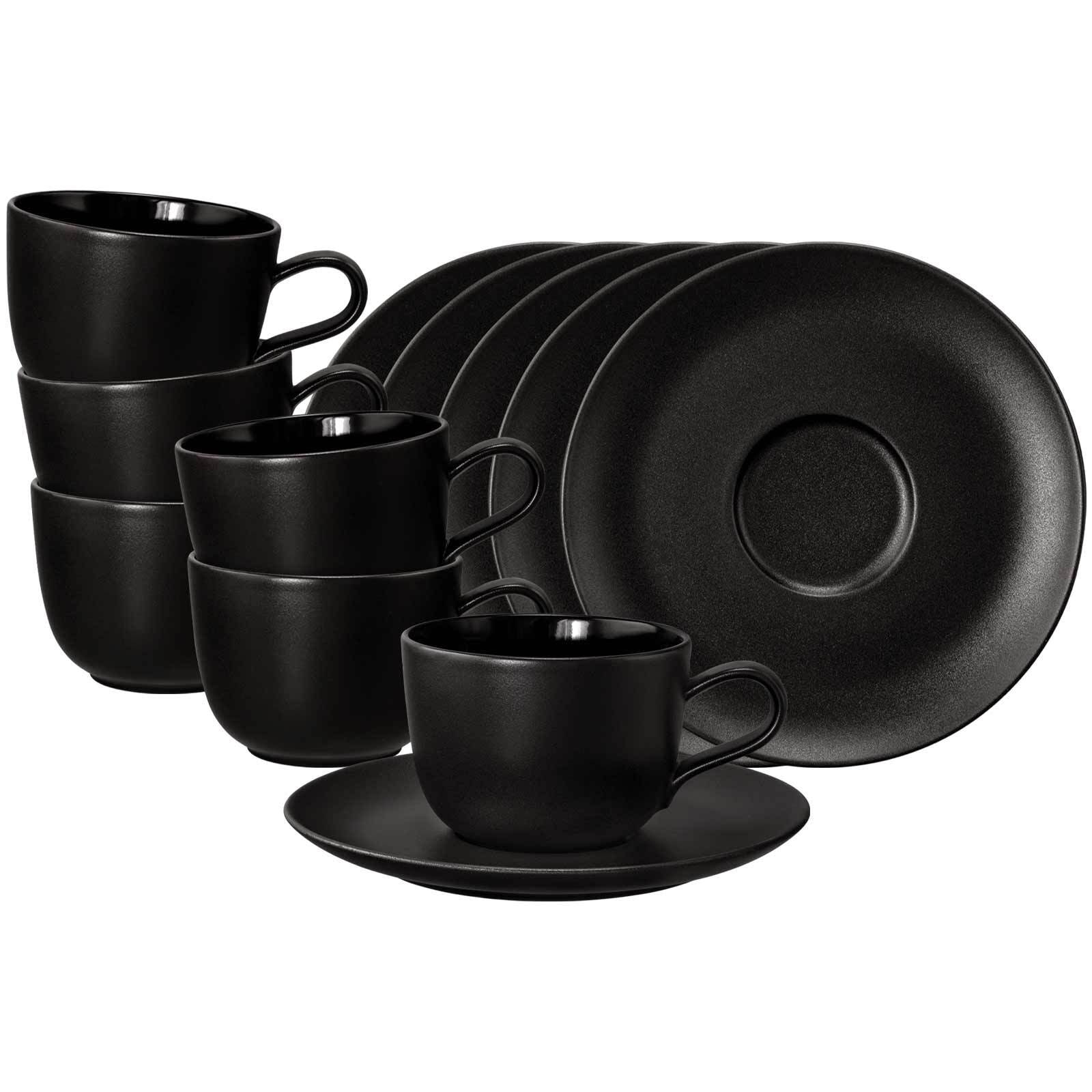 Seltmann Weiden Tasse "Kaffeetassen mit Untertassen Liberty Velvet Black 26 günstig online kaufen
