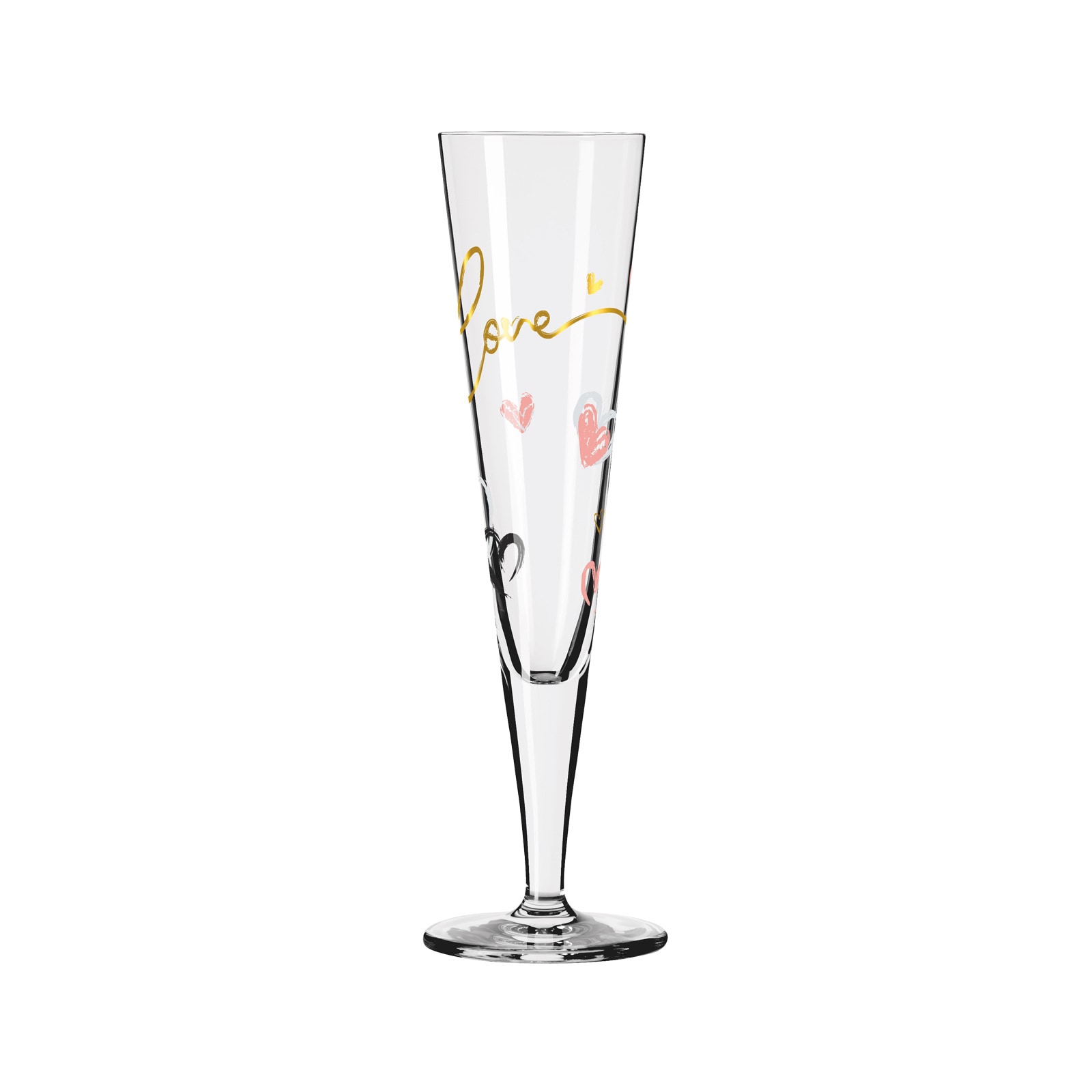 Ritzenhoff Champagnerglas »Champagnergläser Herzen Goldnacht 205 ml 2er Set bunt«