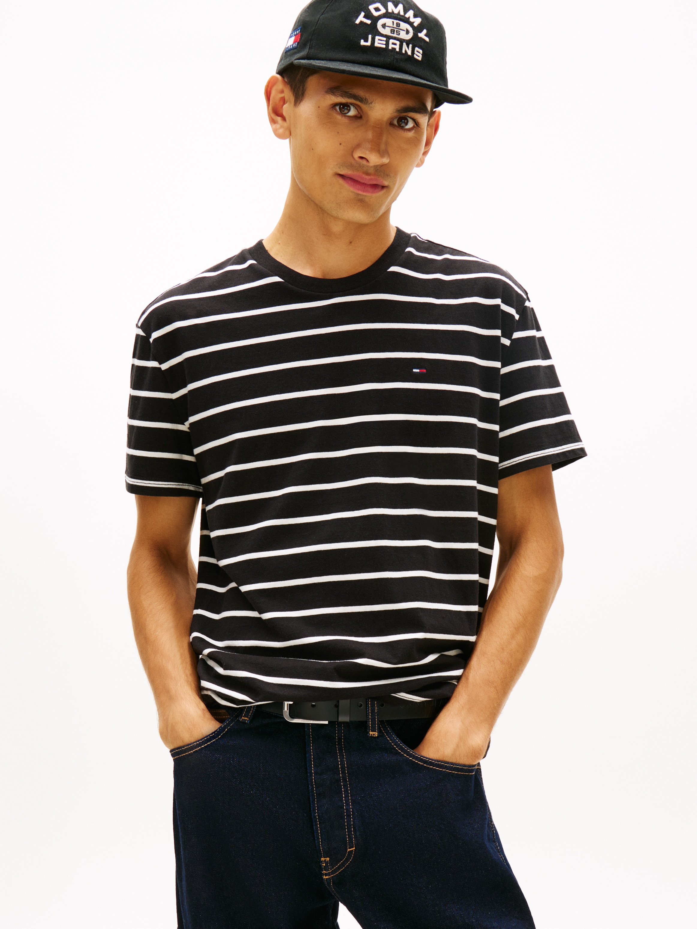 Tommy Jeans T-Shirt "TJM REGULAR STRIPE" Regular fit mit Rundhalsausschnitt günstig online kaufen